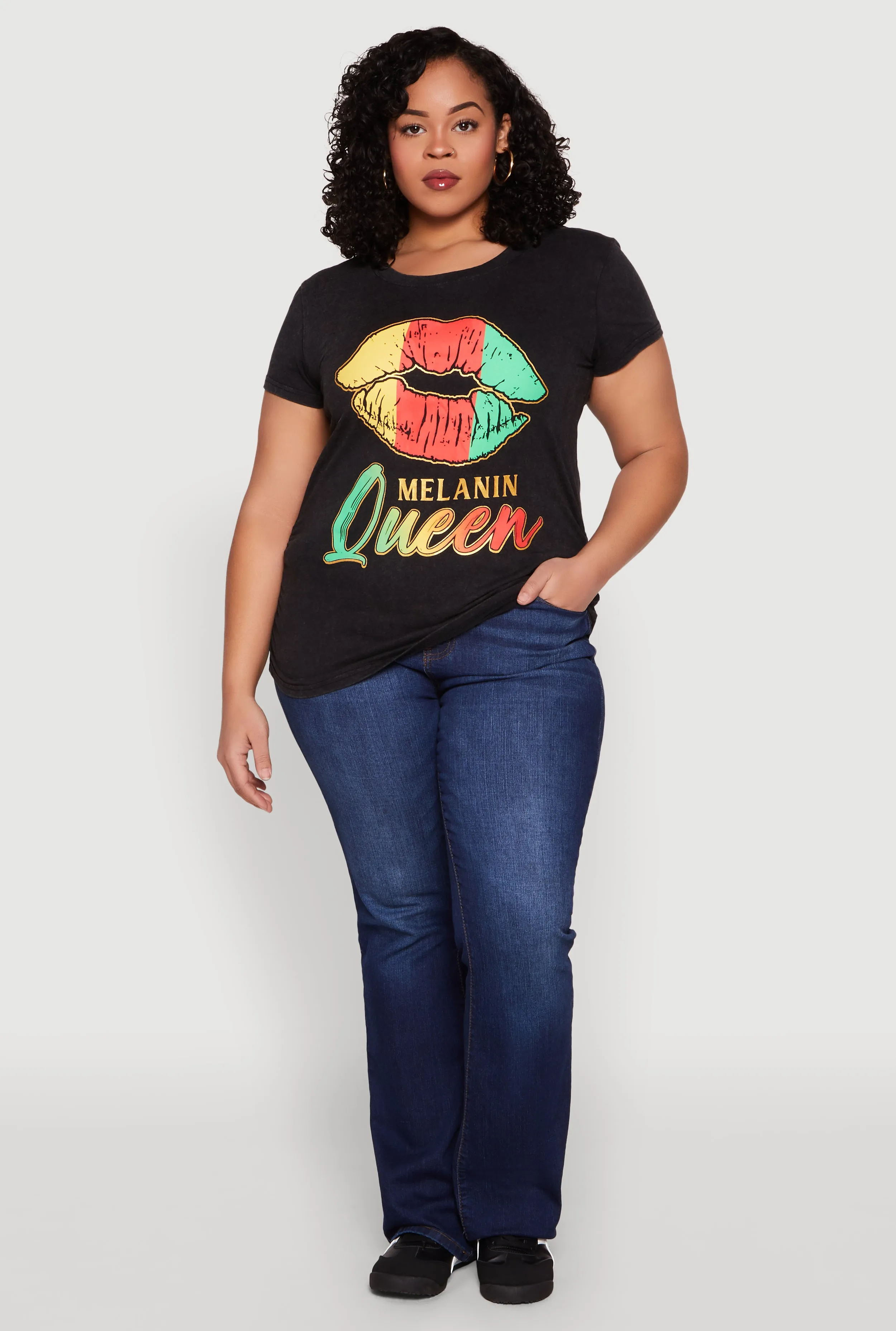Plus Size Melanin Queen Lip Graphic Tee sold by Rainbow