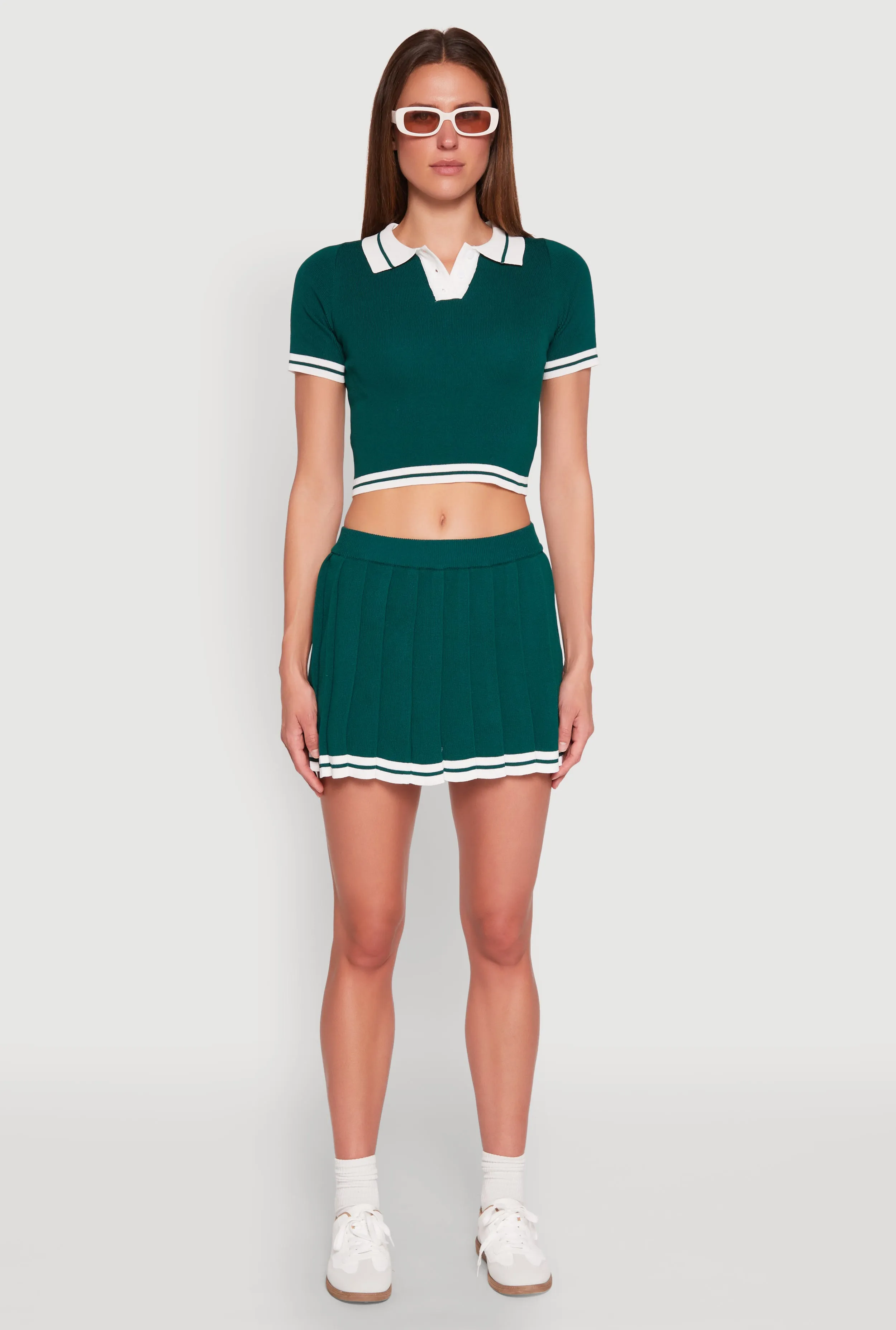 Daisy Varsity Stripe Pleated Skort sold by Rainbow product image thumbnail 2