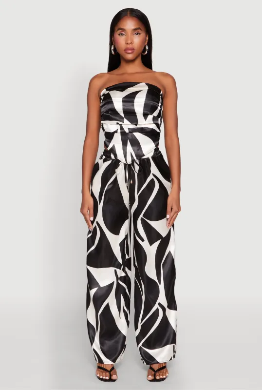 Patterned Satin Palazzo Pants sold by Rainbow
