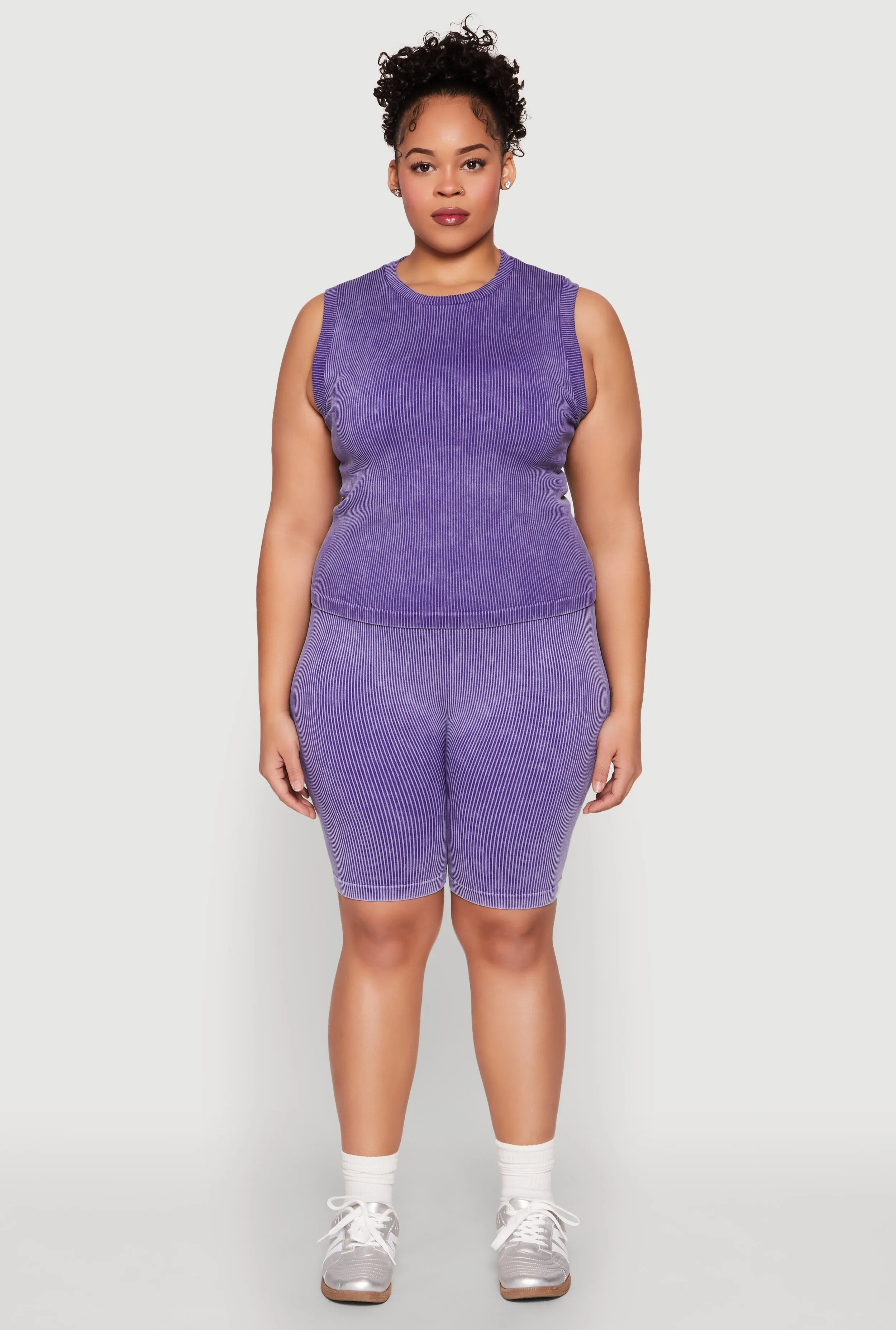 Plus Size Mineral Wash Ribbed Knit Tank Top sold by Rainbow product image thumbnail 2