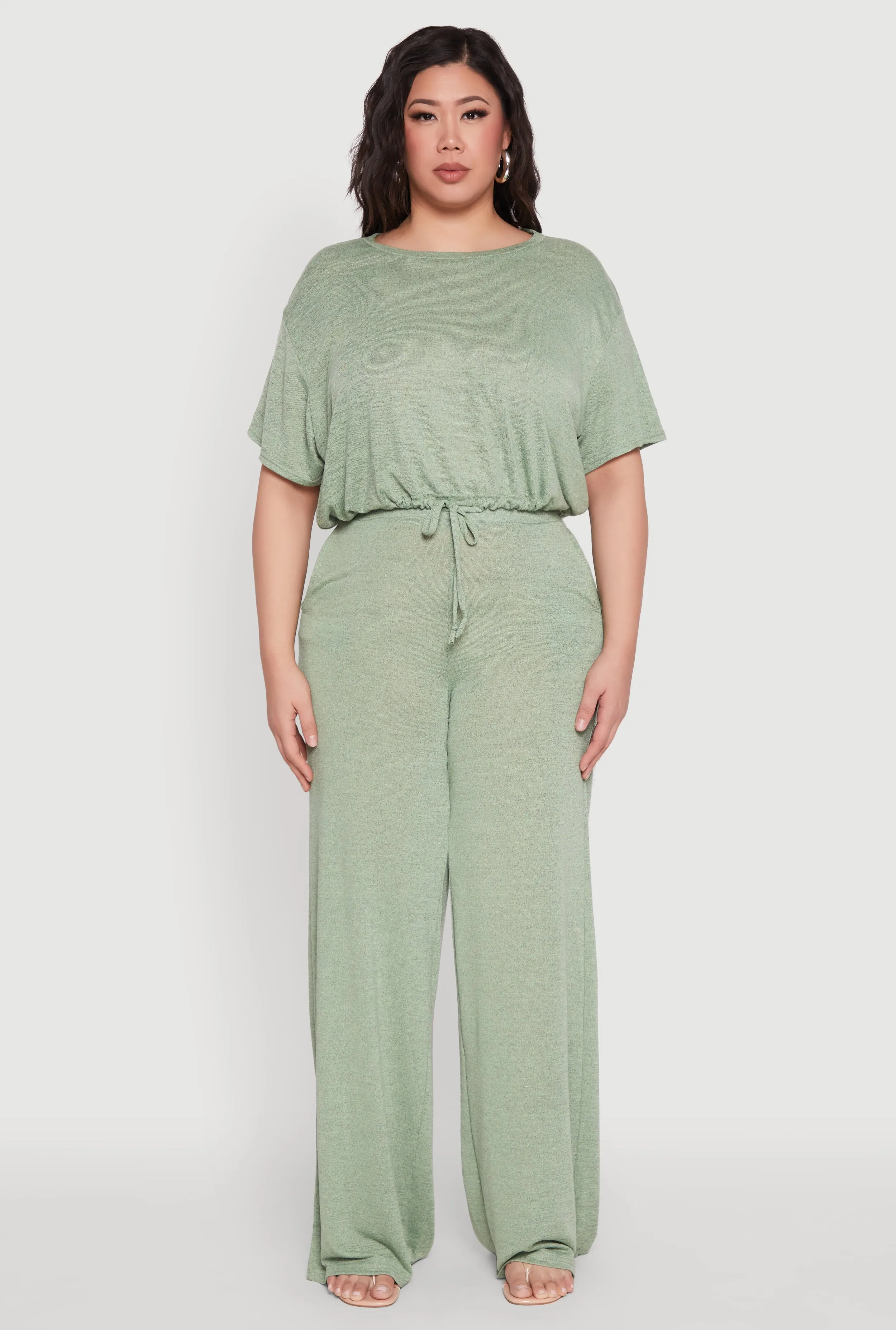 Plus Size Daisy High Waisted Wide Leg Pants sold by Rainbow