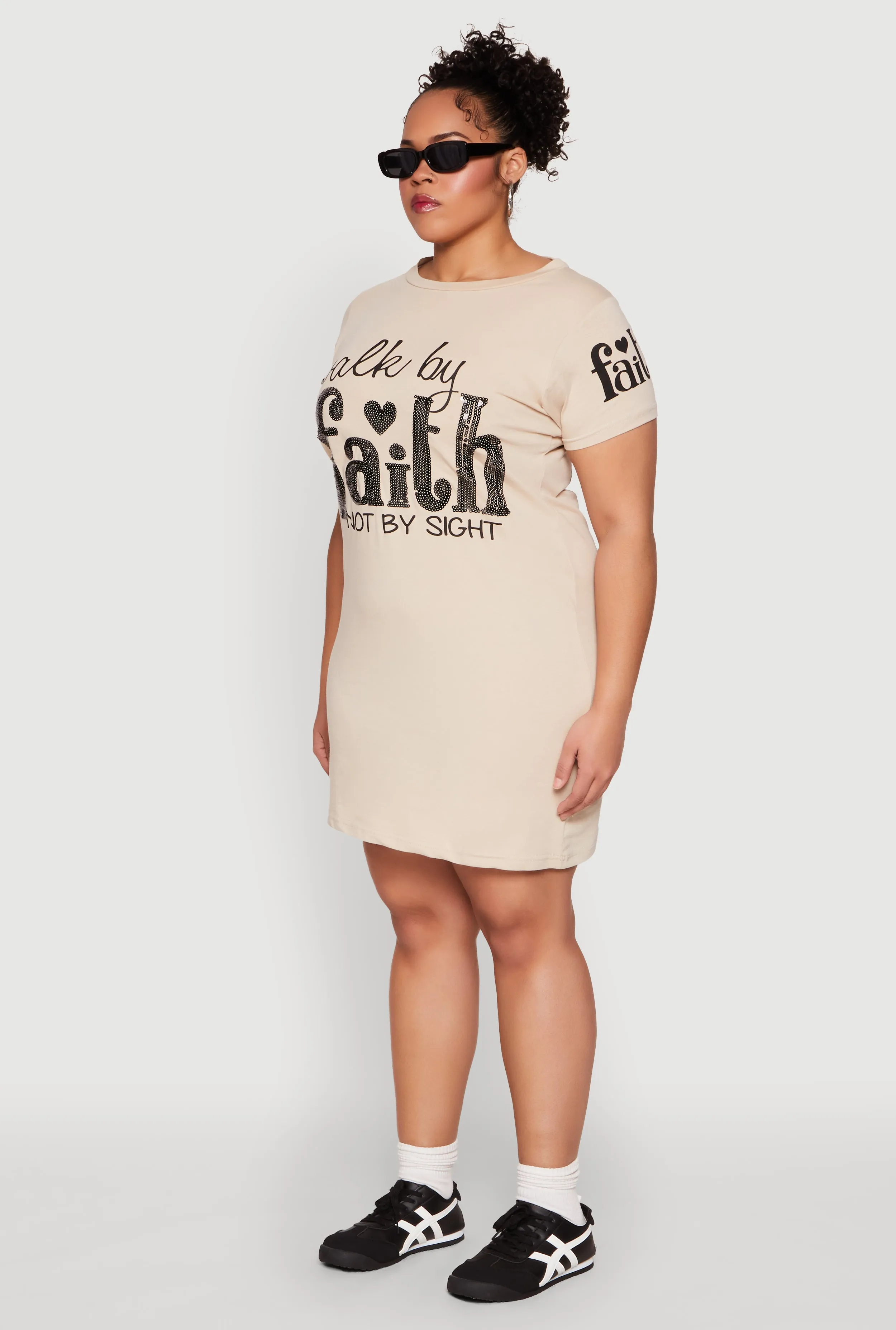 Plus Size Sequin Walk By Faith Graphic Dress sold by Rainbow product image thumbnail 3