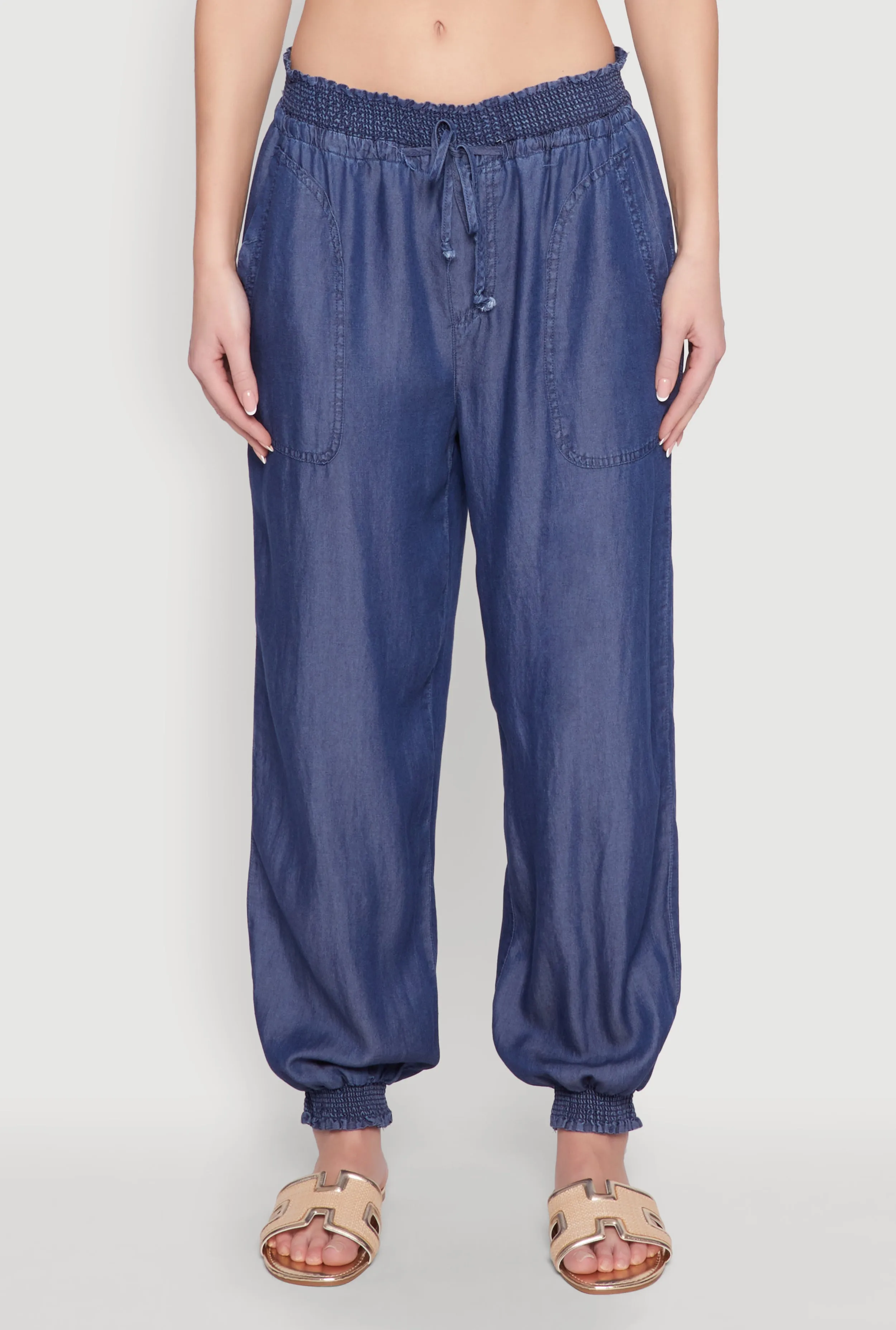 Chambray Smocked Hem Joggers sold by Rainbow product image thumbnail 5