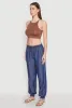Chambray Smocked Hem Joggers sold by Rainbow