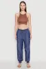 Chambray Smocked Hem Joggers sold by Rainbow