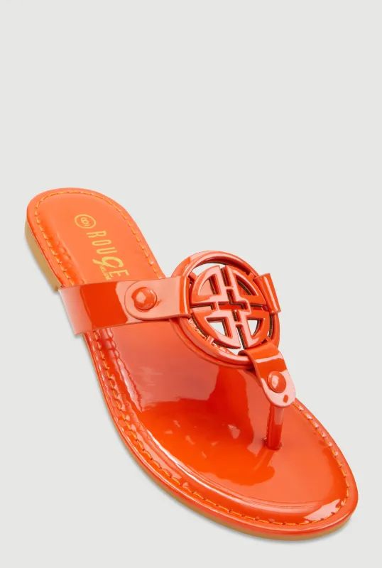 Geometric Pendant Thong Sandals sold by Rainbow
