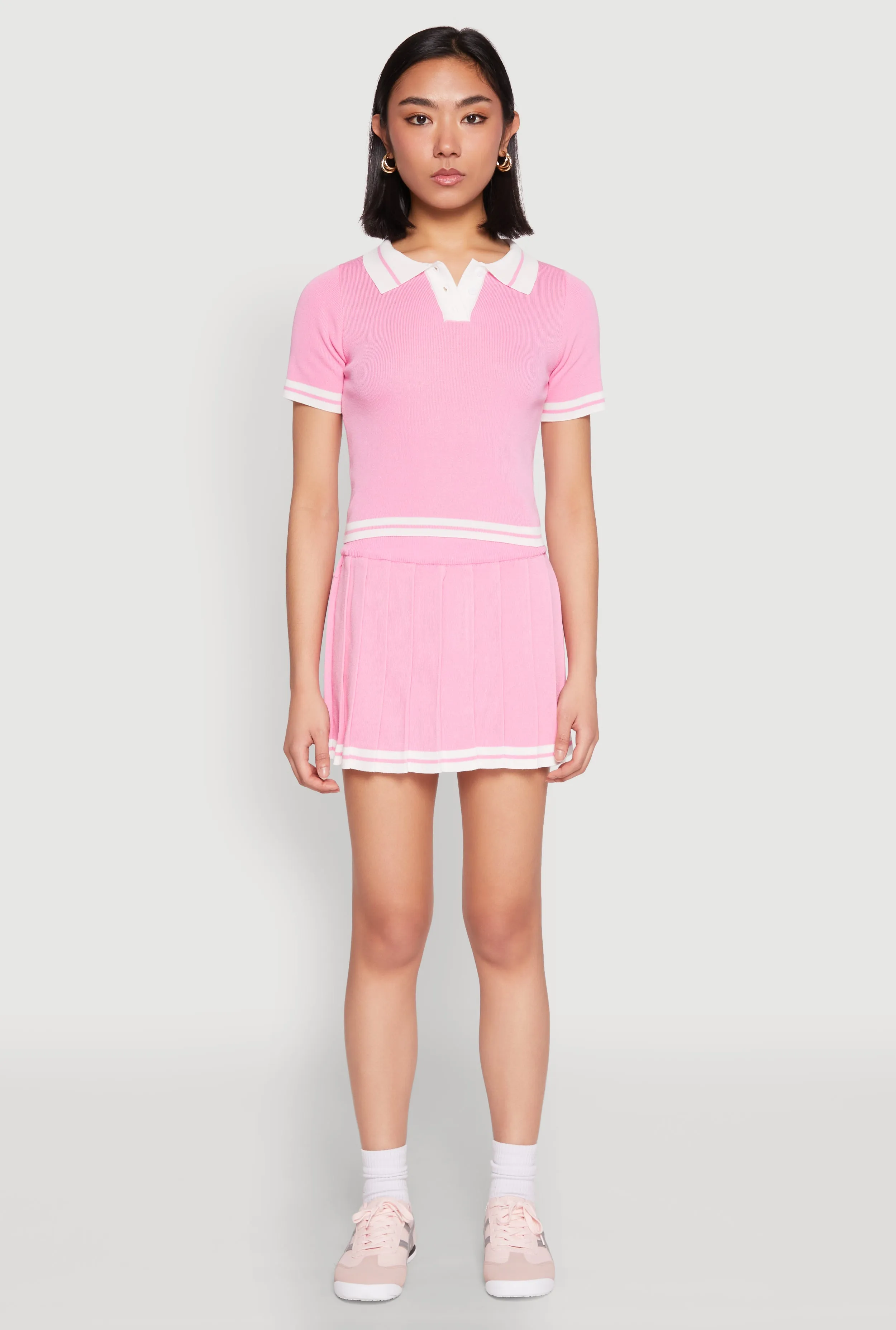 Daisy Varsity Stripe Cropped Polo Shirt sold by Rainbow product image thumbnail 2