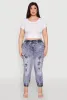 Plus Size Mineral Wash Patch and Repair Denim Joggers sold by Rainbow
