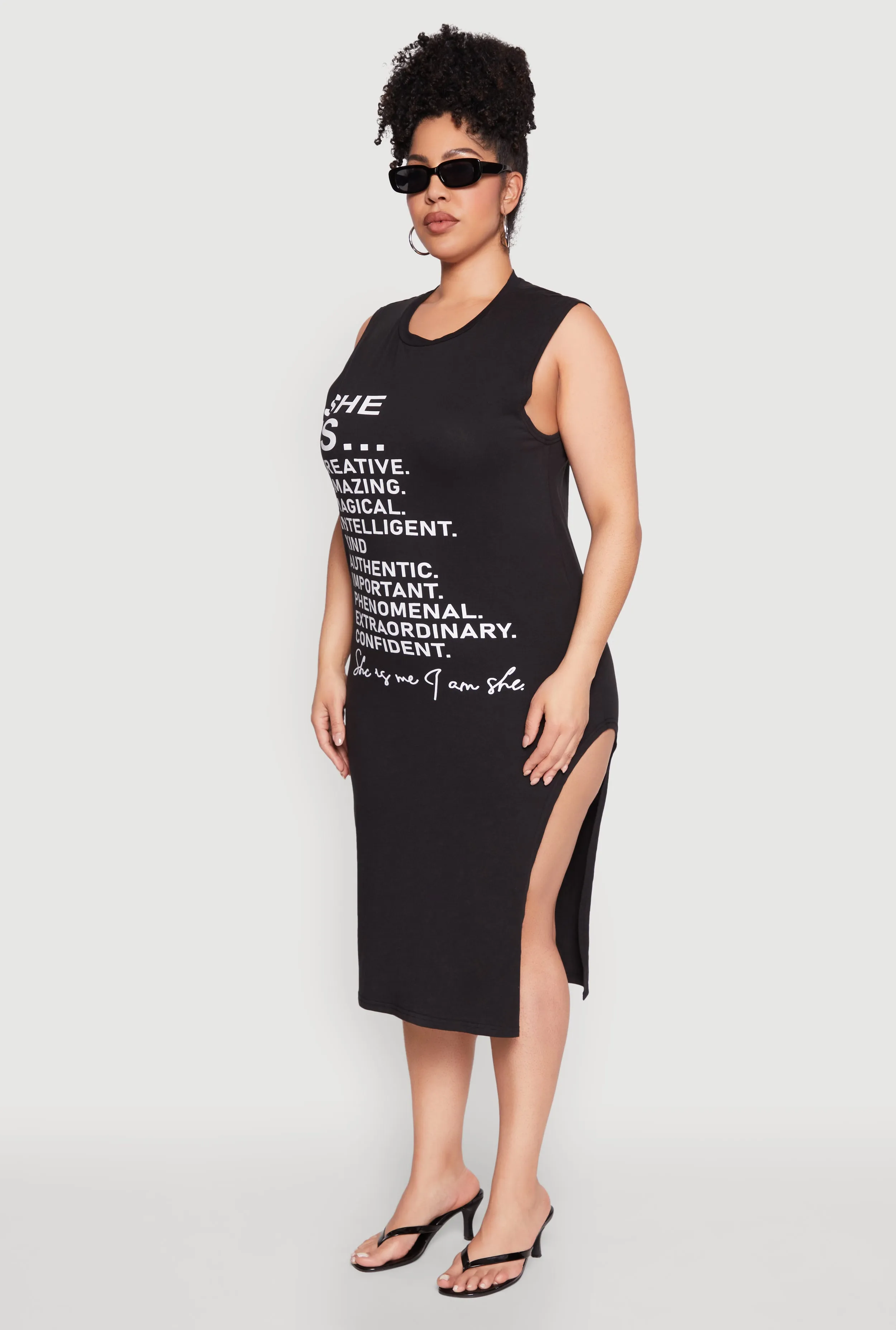 Plus Size She Is Graphic Print Dress sold by Rainbow product image thumbnail 3