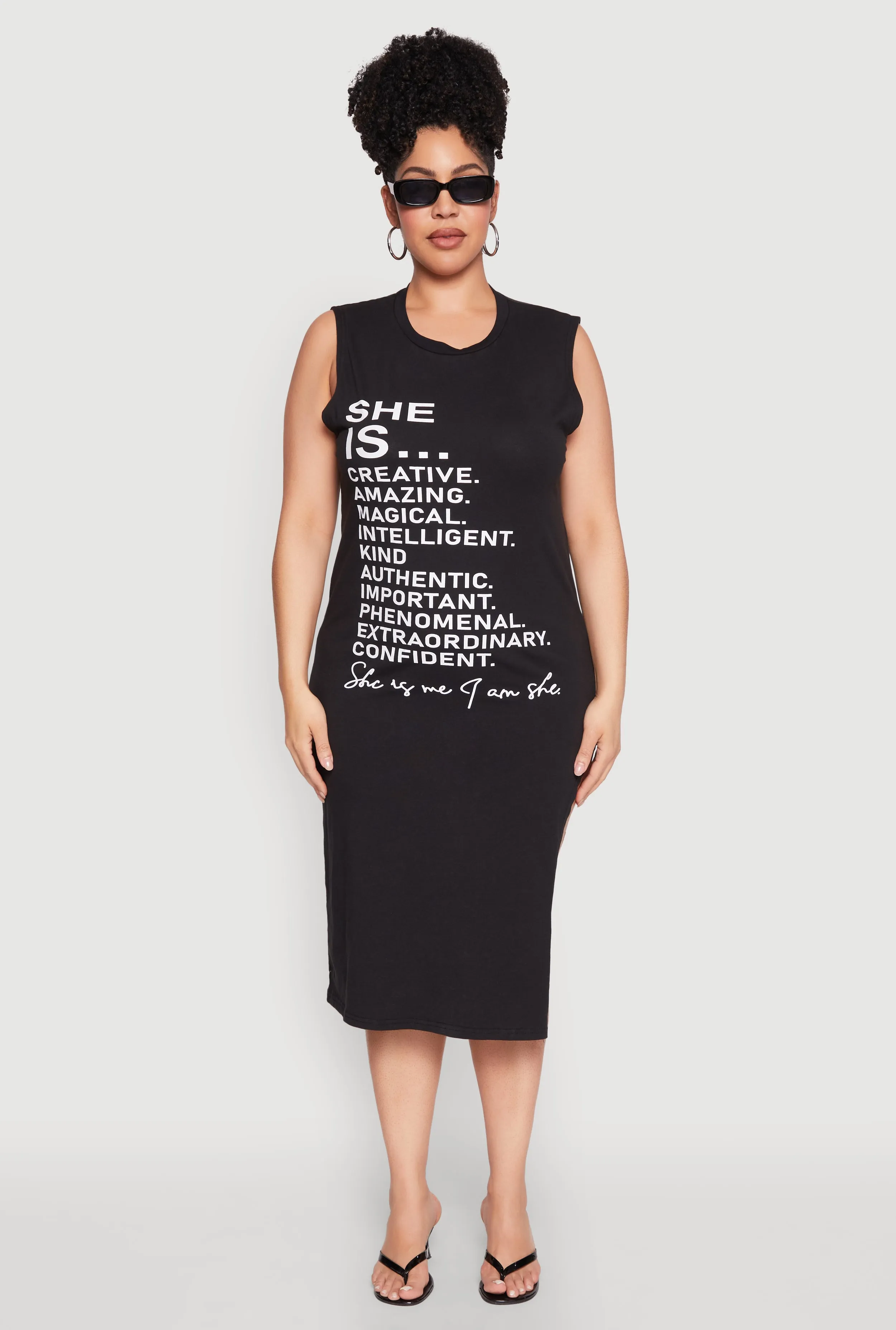 Plus Size She Is Graphic Print Dress sold by Rainbow product image thumbnail 2