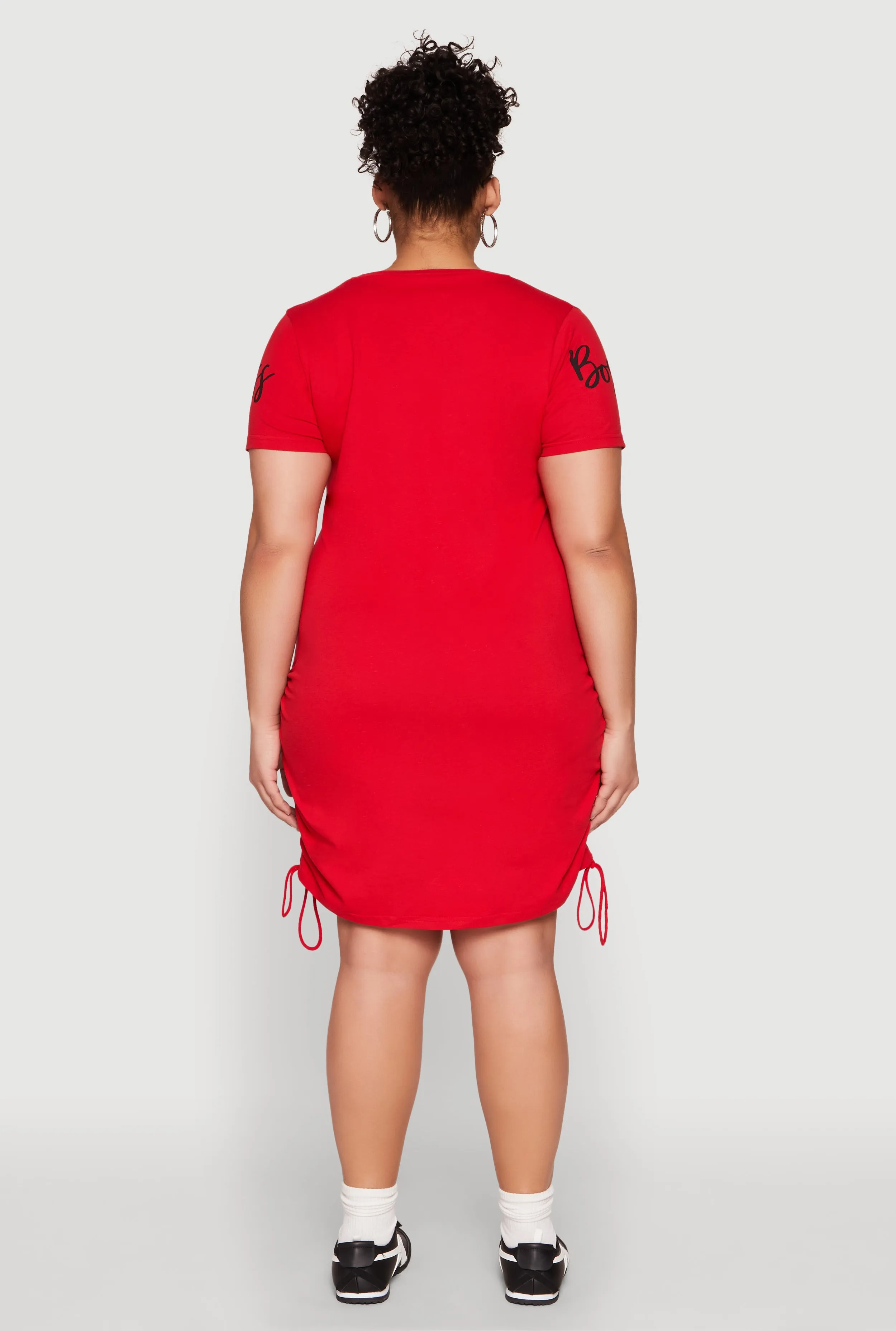 Plus Size Drawstring Hem Glitter Boss Graphic Dress sold by Rainbow product image thumbnail 5