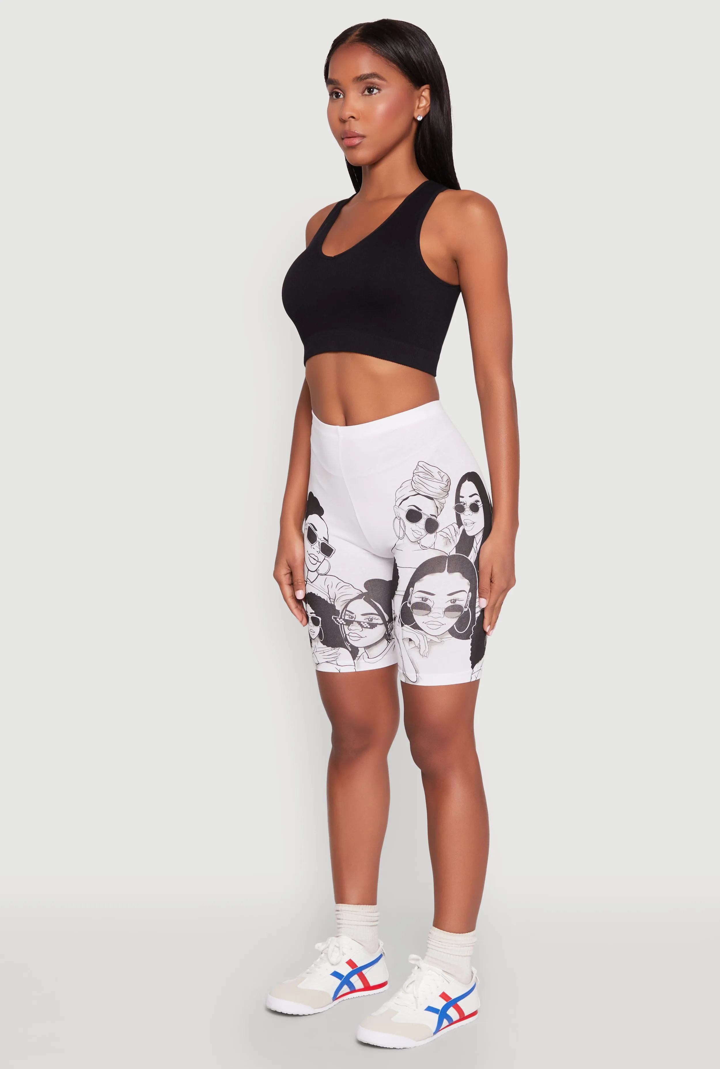 High Waisted Women Graphic Biker Shorts sold by Rainbow product image thumbnail 3