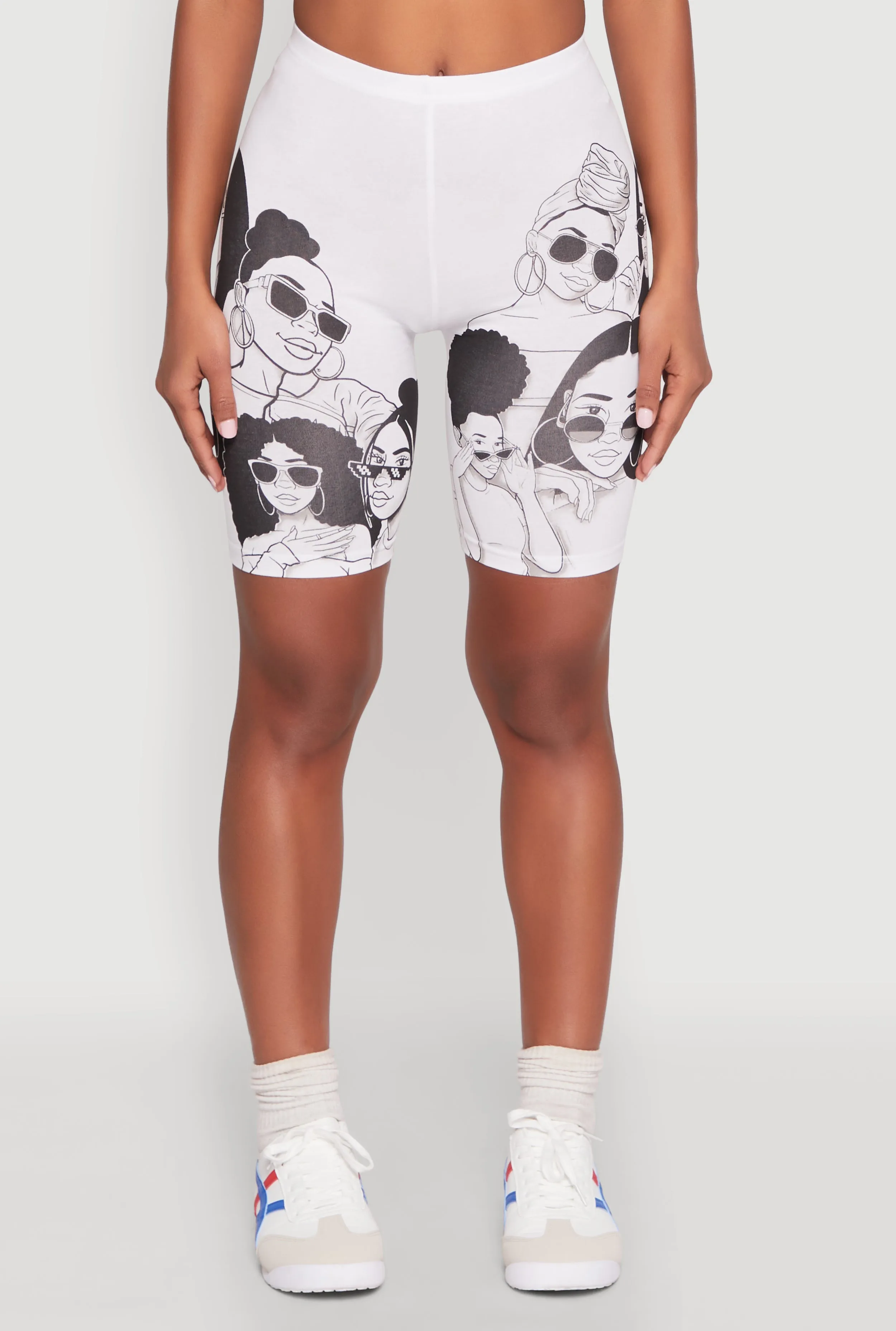 High Waisted Women Graphic Biker Shorts sold by Rainbow product image thumbnail 5