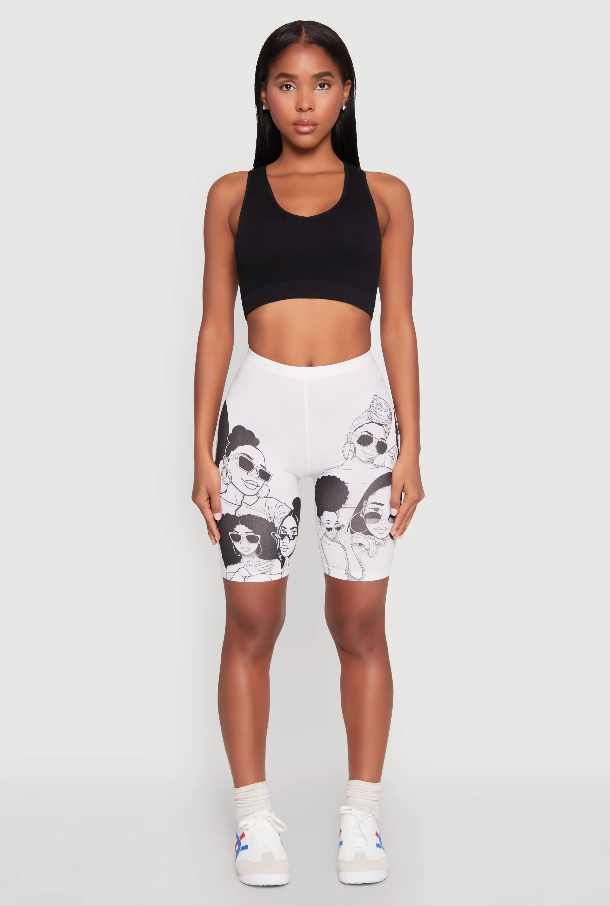 High Waisted Women Graphic Biker Shorts sold by Rainbow product image thumbnail 2