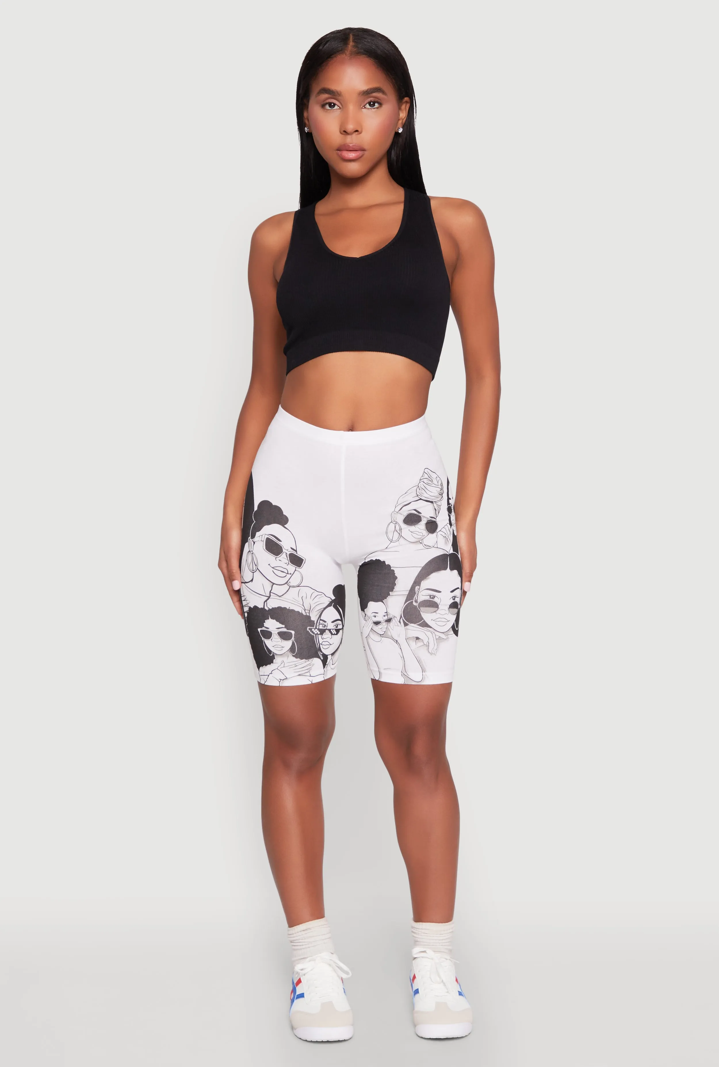 High Waisted Women Graphic Biker Shorts sold by Rainbow