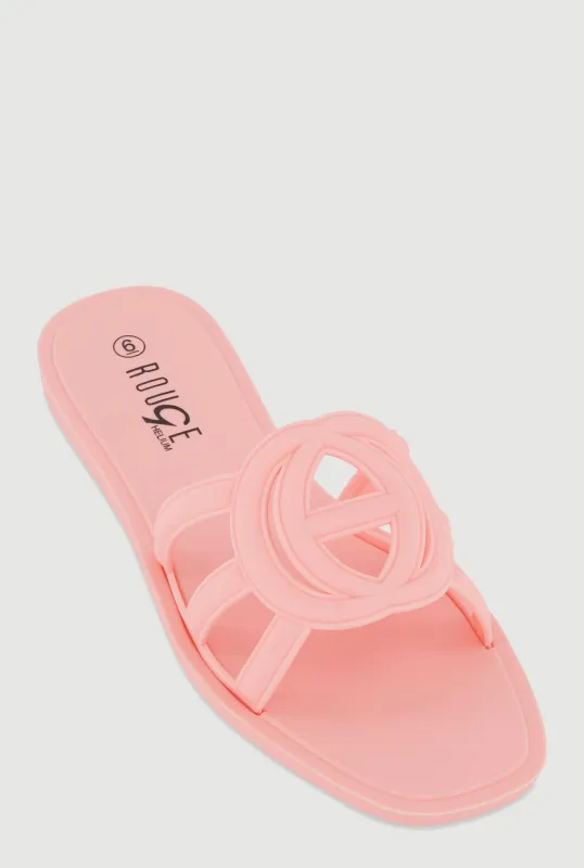 Cut Out Band Jelly Slide Sandals sold by Rainbow