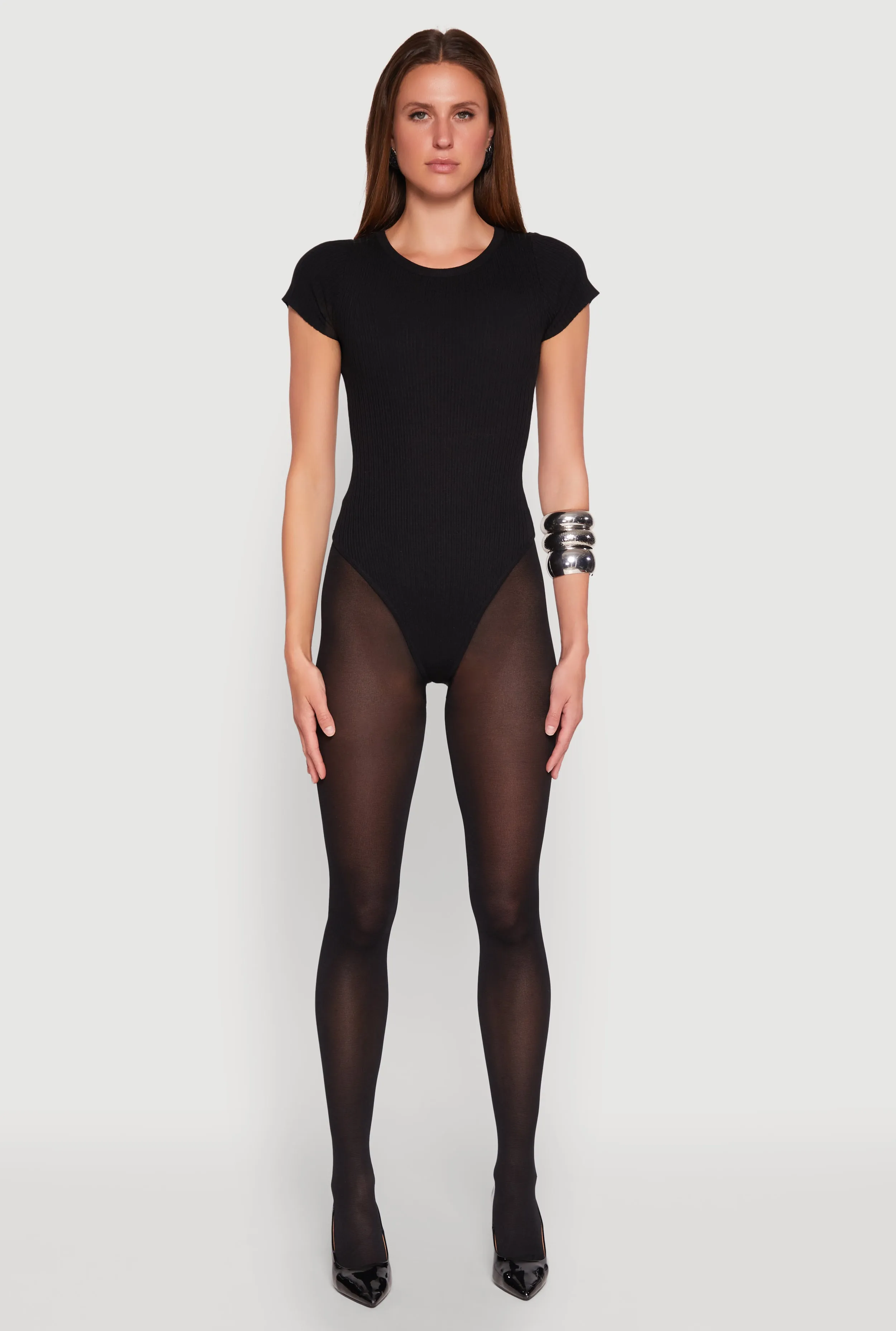 Daisy Rib Knit Crew Neck Bodysuit sold by Rainbow