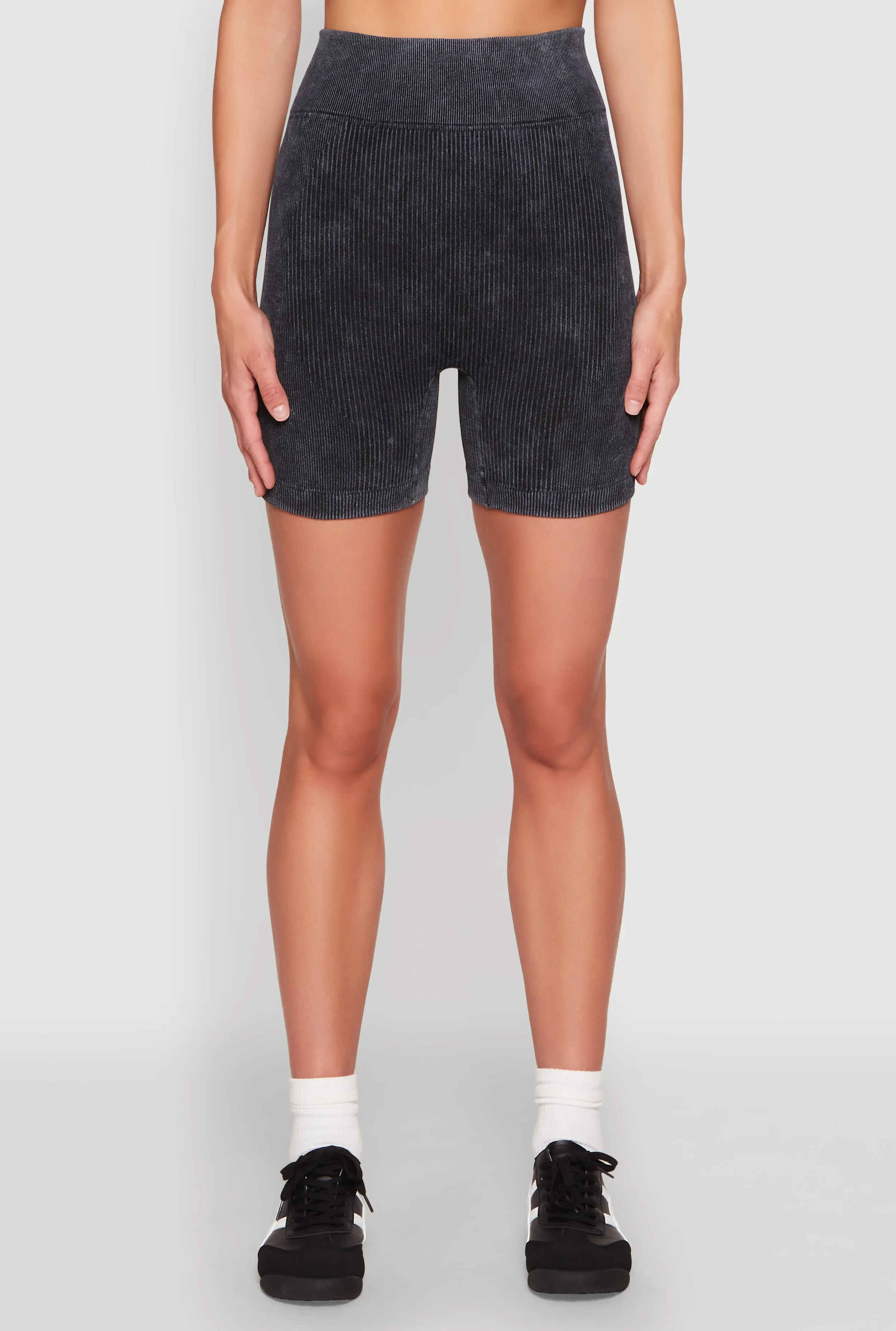 Seamless Ribbed Knit Ruched Biker Shorts sold by Rainbow product image thumbnail 3