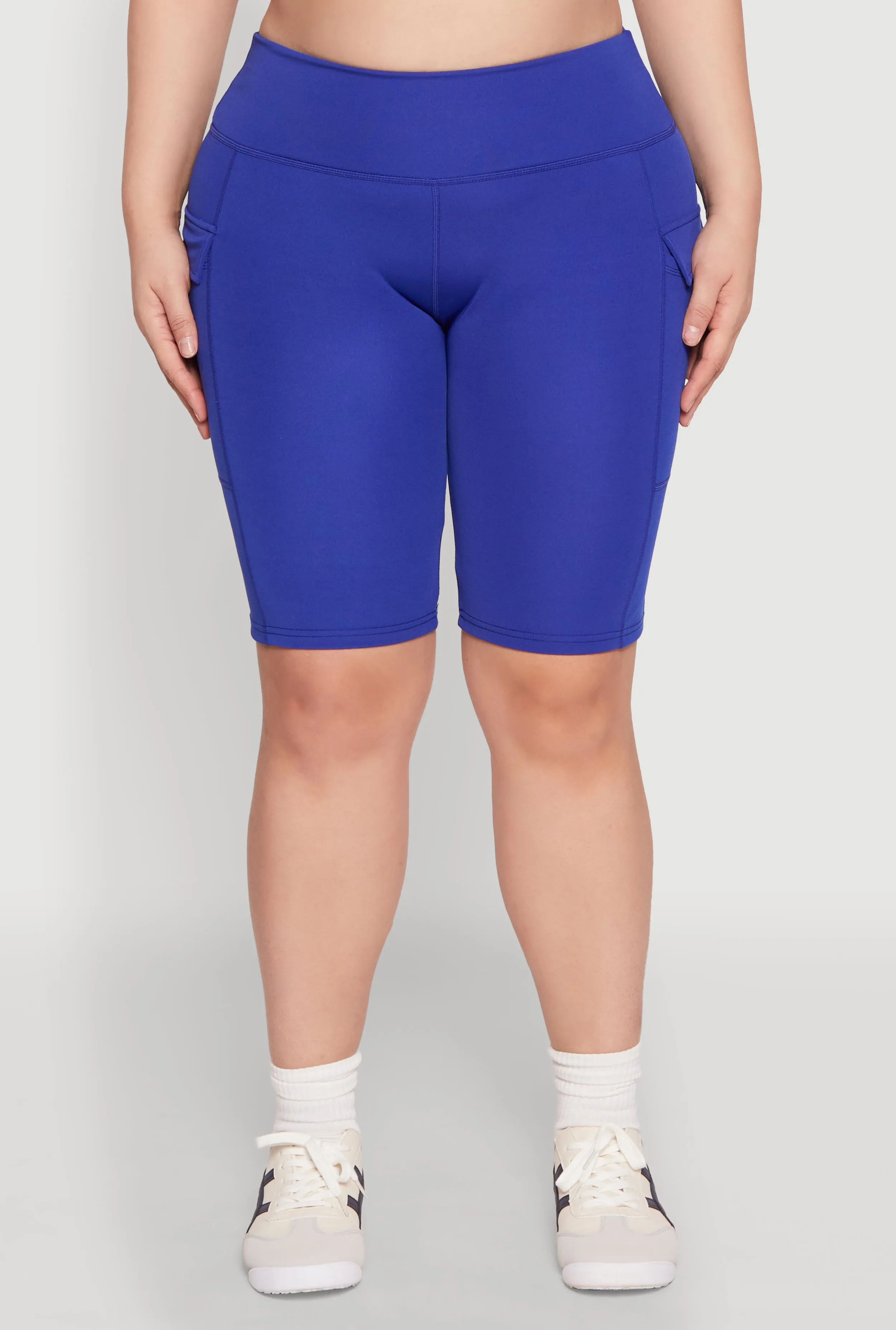 Plus Size High Waisted Cargo Pocket Biker Shorts sold by Rainbow product image thumbnail 5