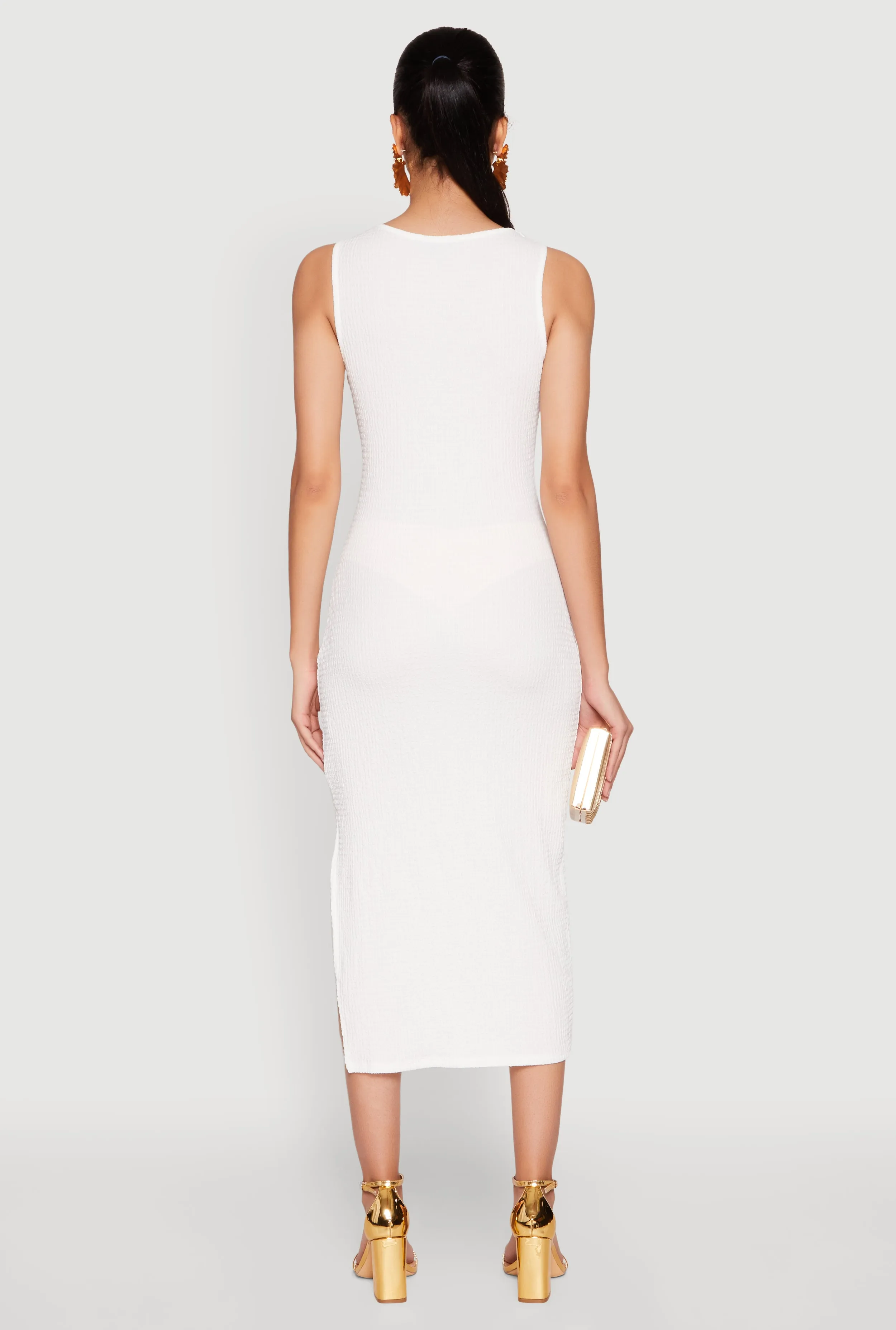 Metallic Seashell Cut Out Midi Dress sold by Rainbow product image thumbnail 5