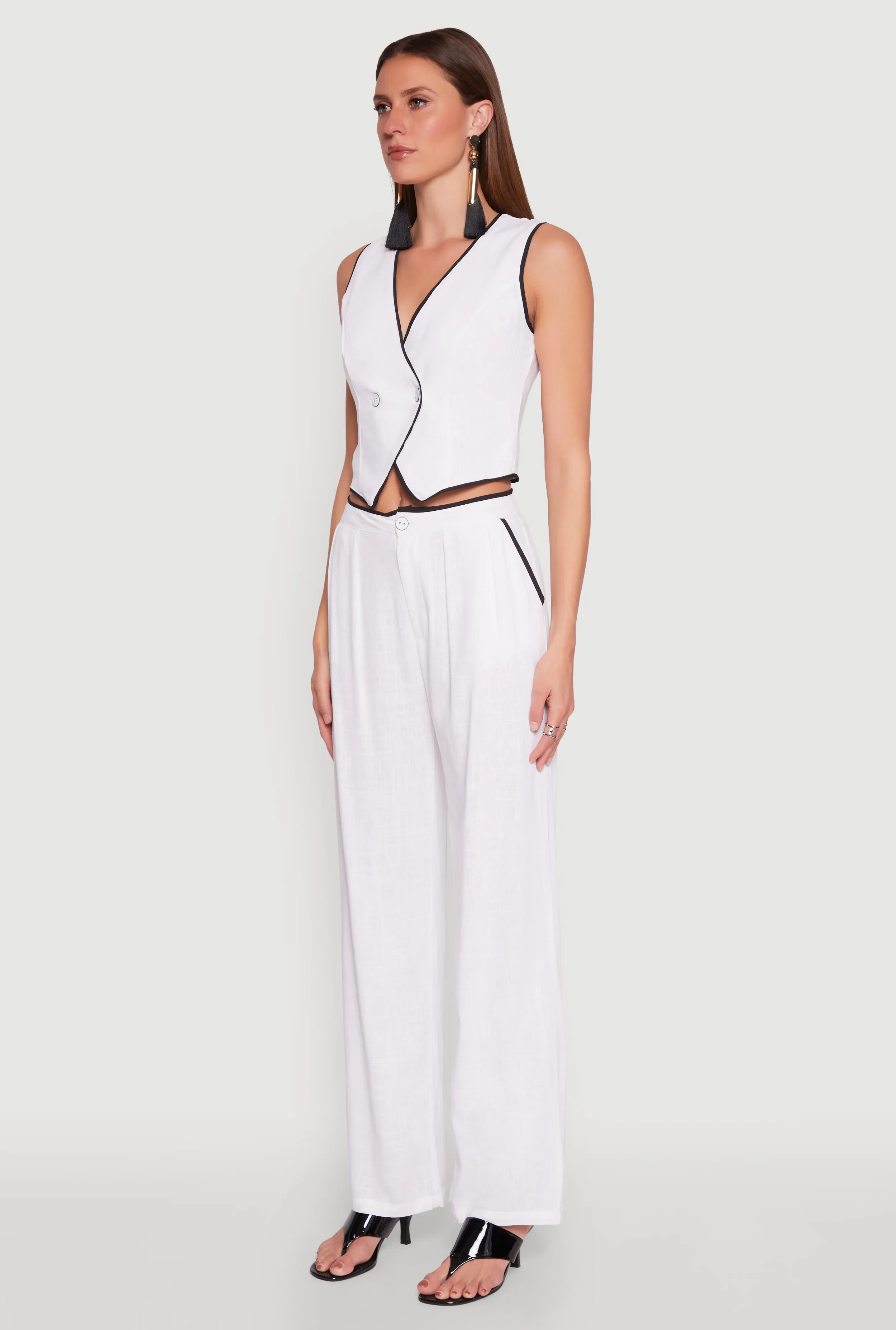 Linen Contrast Trim Vest sold by Rainbow product image thumbnail 5