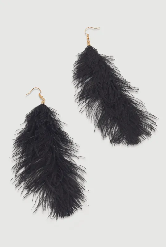 Feather Drop Earrings sold by Rainbow
