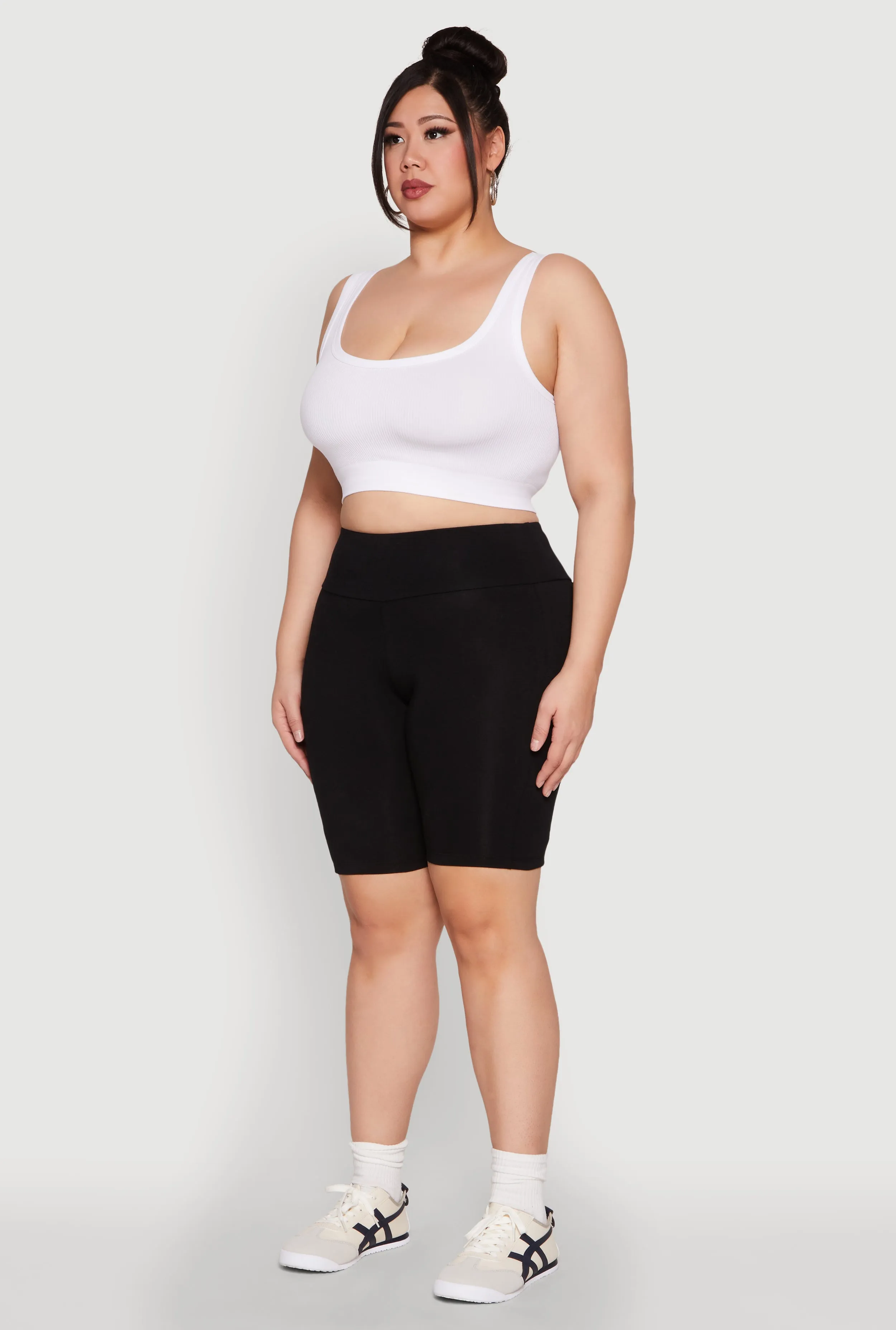 Plus Size High Waist Cell Phone Pocket Biker Shorts sold by Rainbow product image thumbnail 3