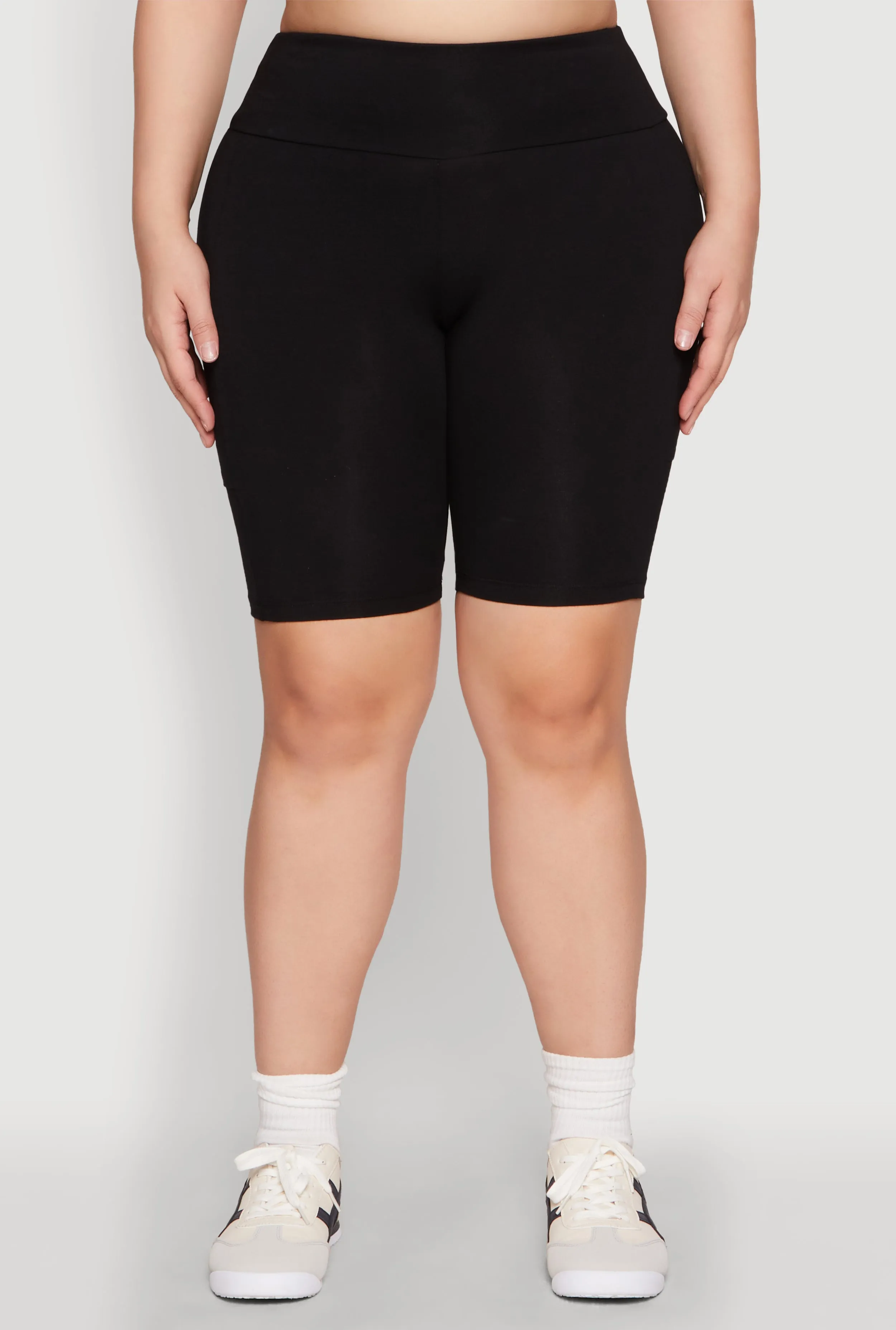 Plus Size High Waist Cell Phone Pocket Biker Shorts sold by Rainbow product image thumbnail 5