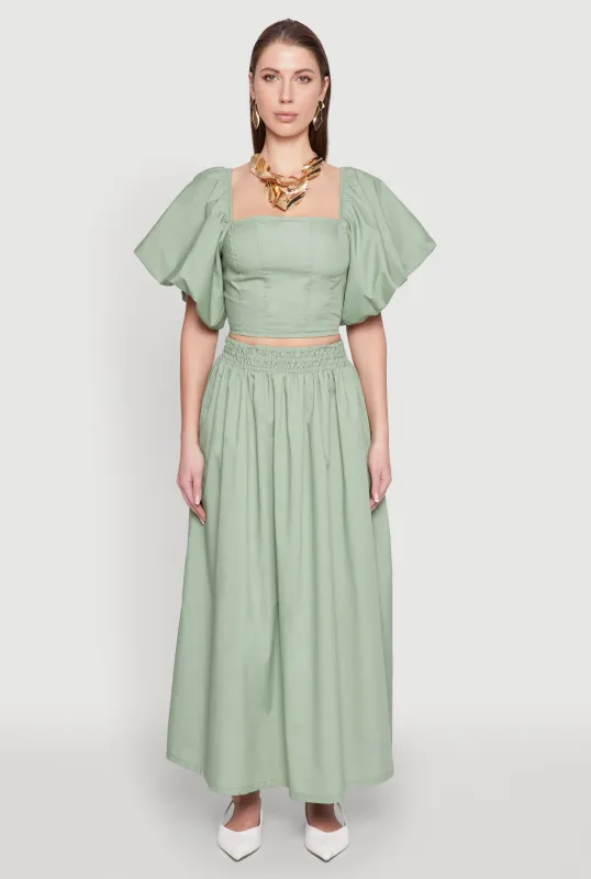 Poplin Maxi Skirt sold by Rainbow