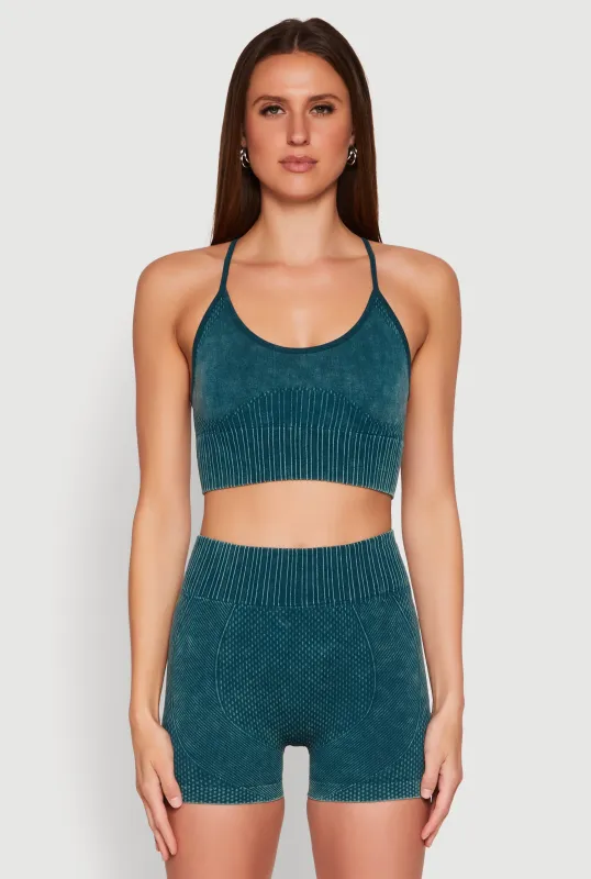 Seamless Ribbed Knit Sports Bra sold by Rainbow