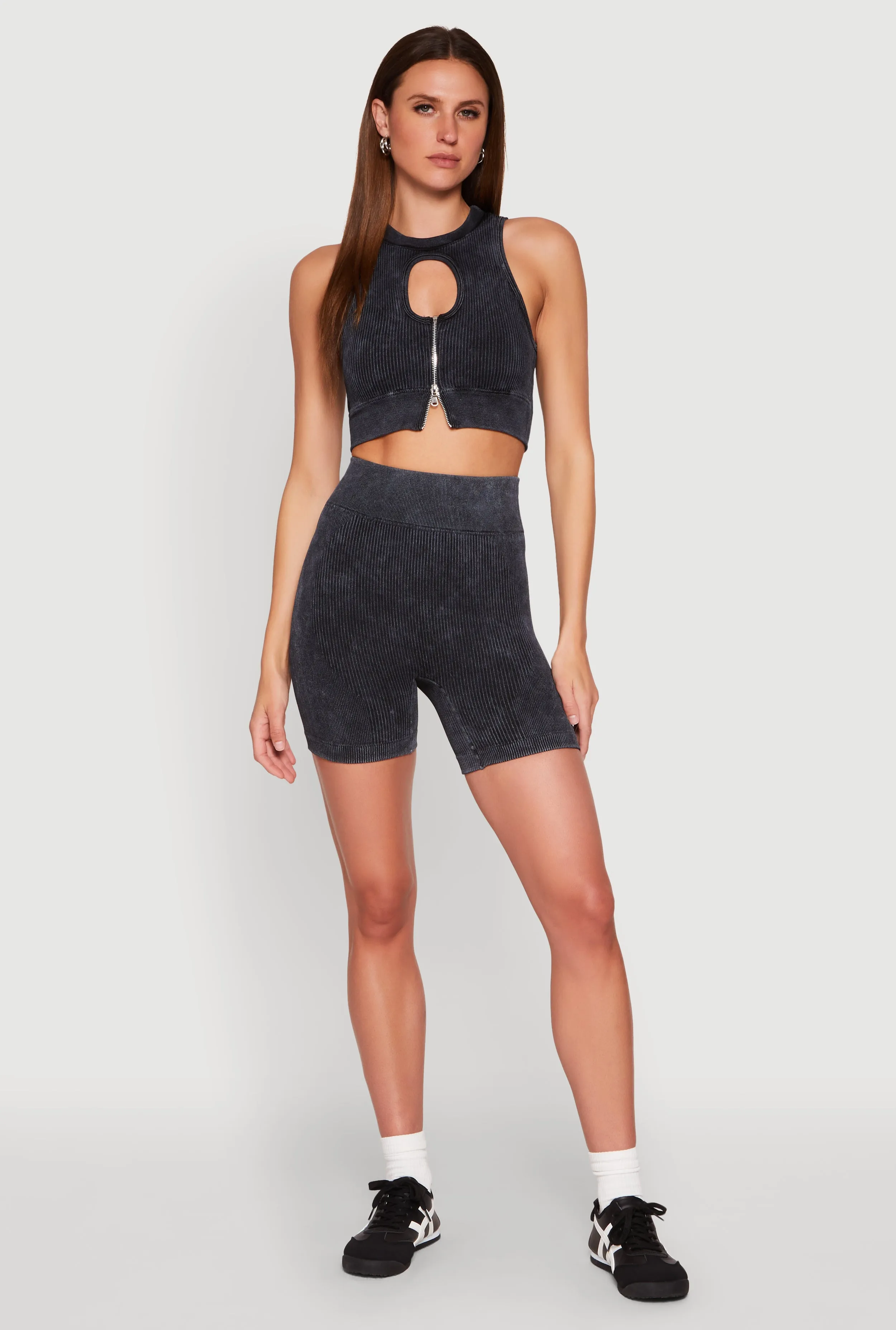 Ribbed Knit Keyhole Tank Top sold by Rainbow product image thumbnail 2