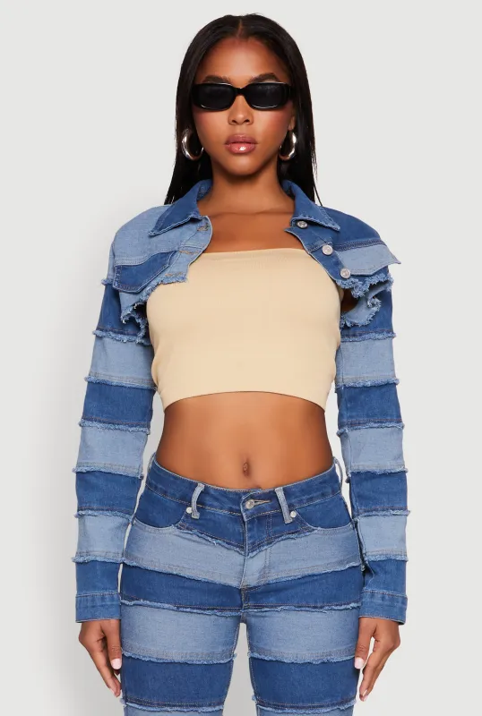 Denim Striped Bolero Jacket sold by Rainbow