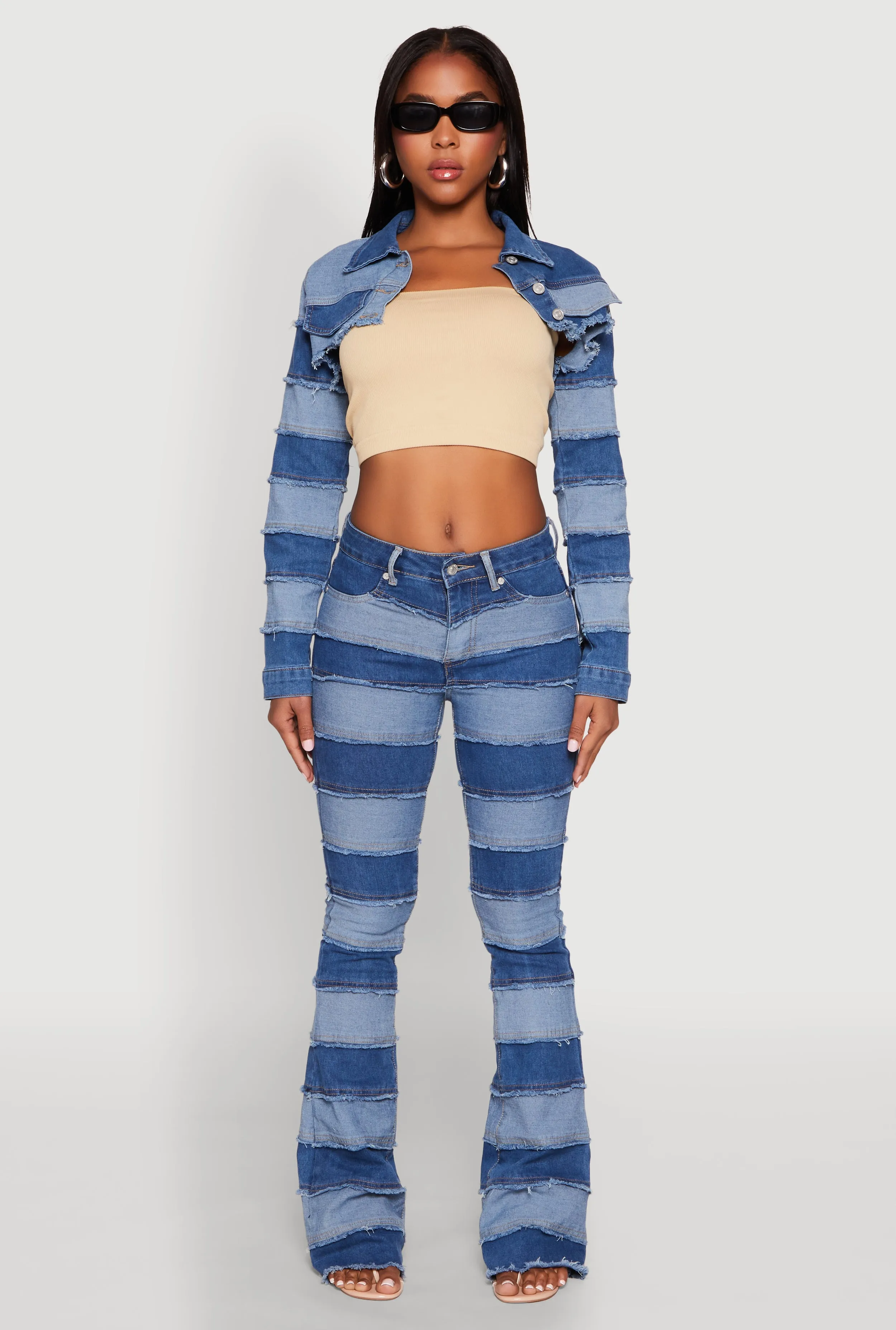 Denim Striped Bolero Jacket sold by Rainbow product image thumbnail 3