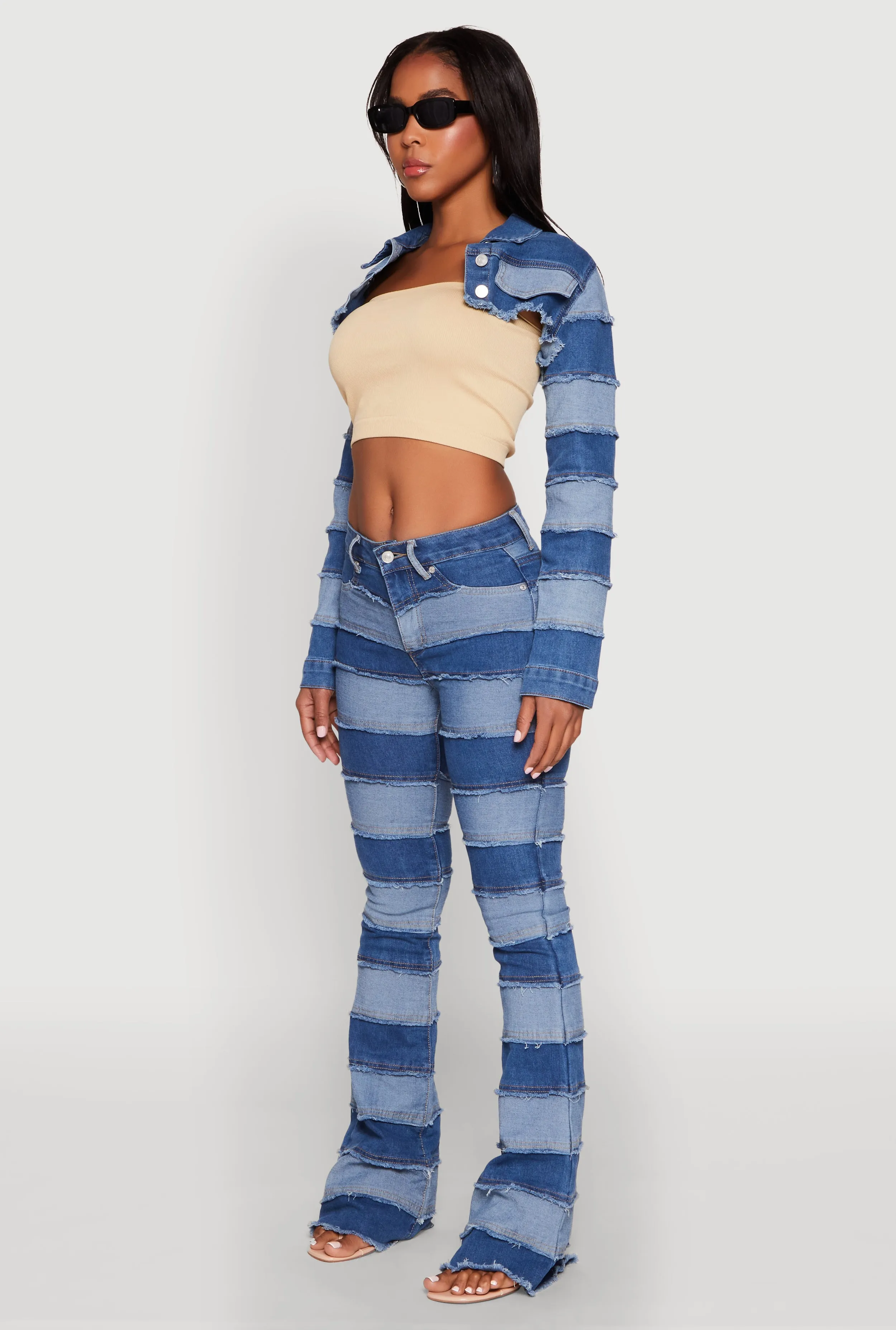 Denim Striped Bolero Jacket sold by Rainbow product image thumbnail 5