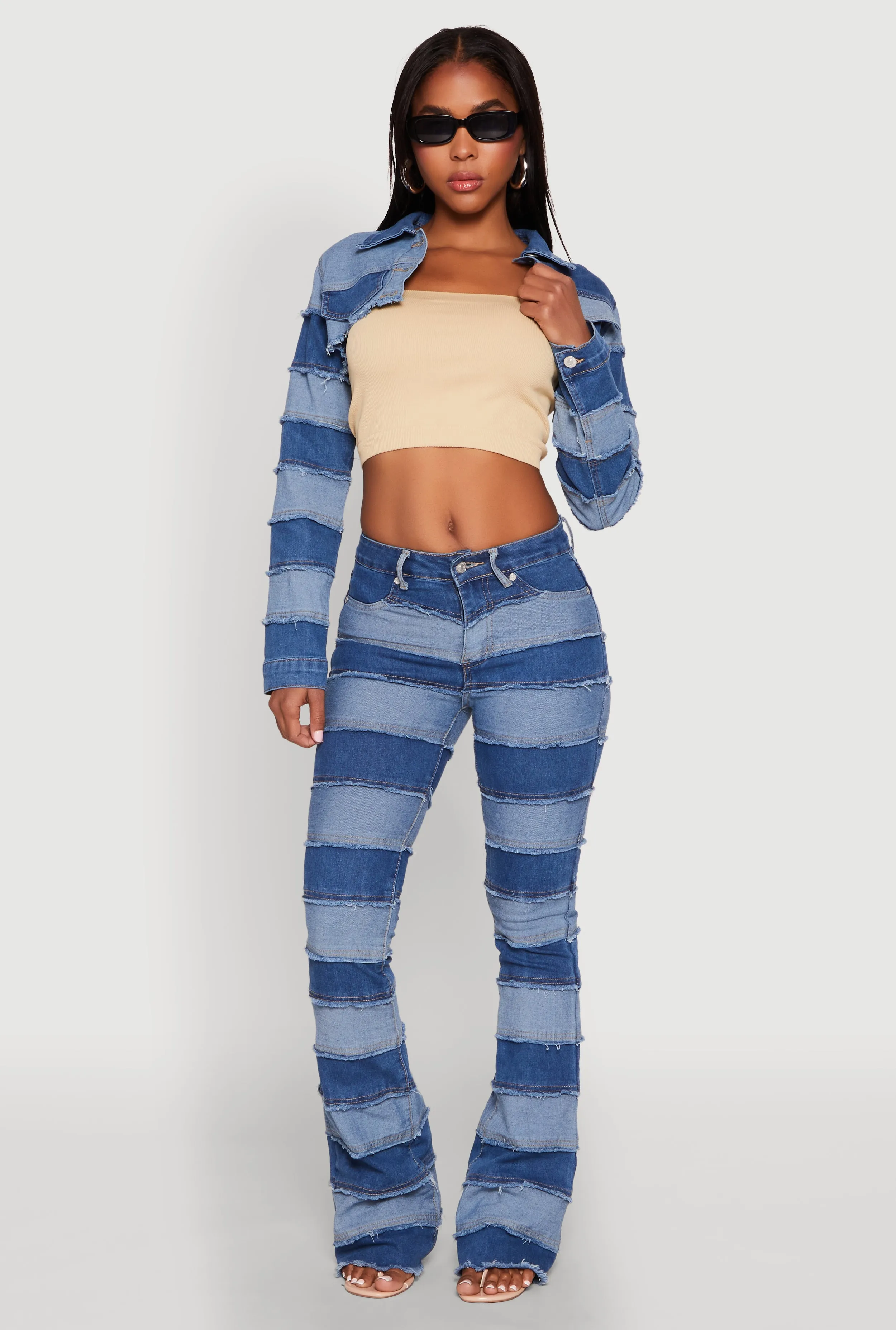 Denim Striped Bolero Jacket sold by Rainbow product image thumbnail 2