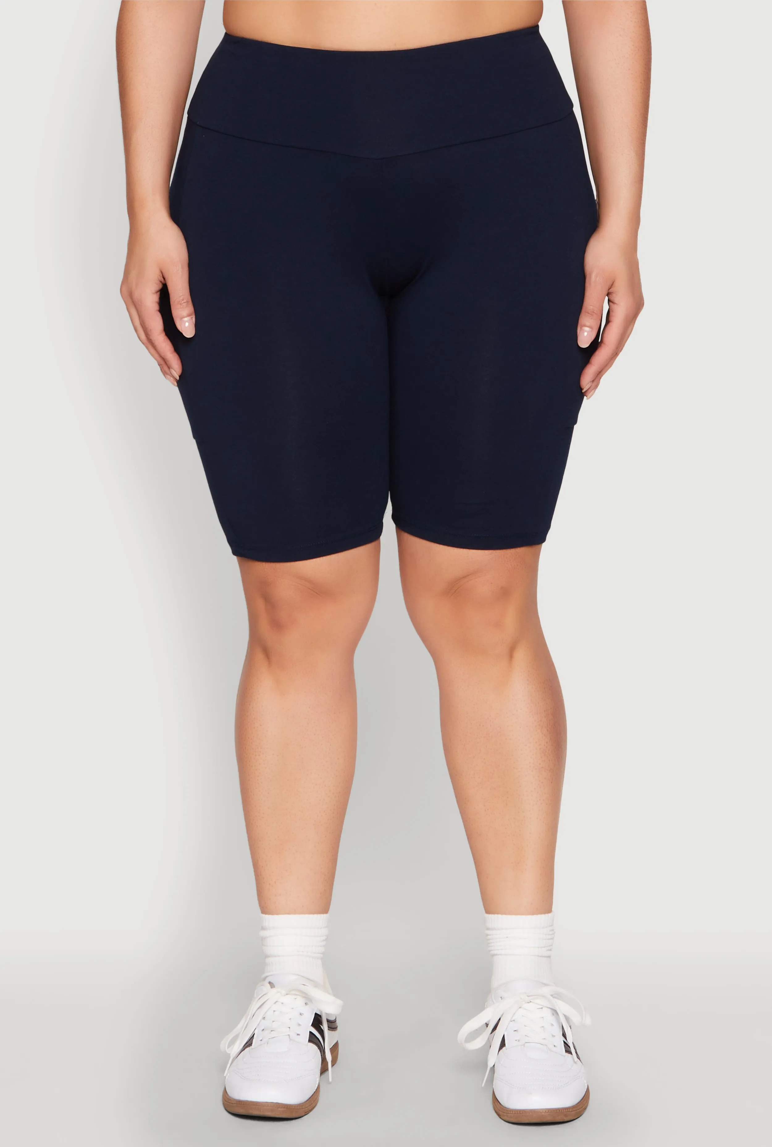 Plus Size High Waist Cell Phone Pocket Biker Shorts sold by Rainbow product image thumbnail 5