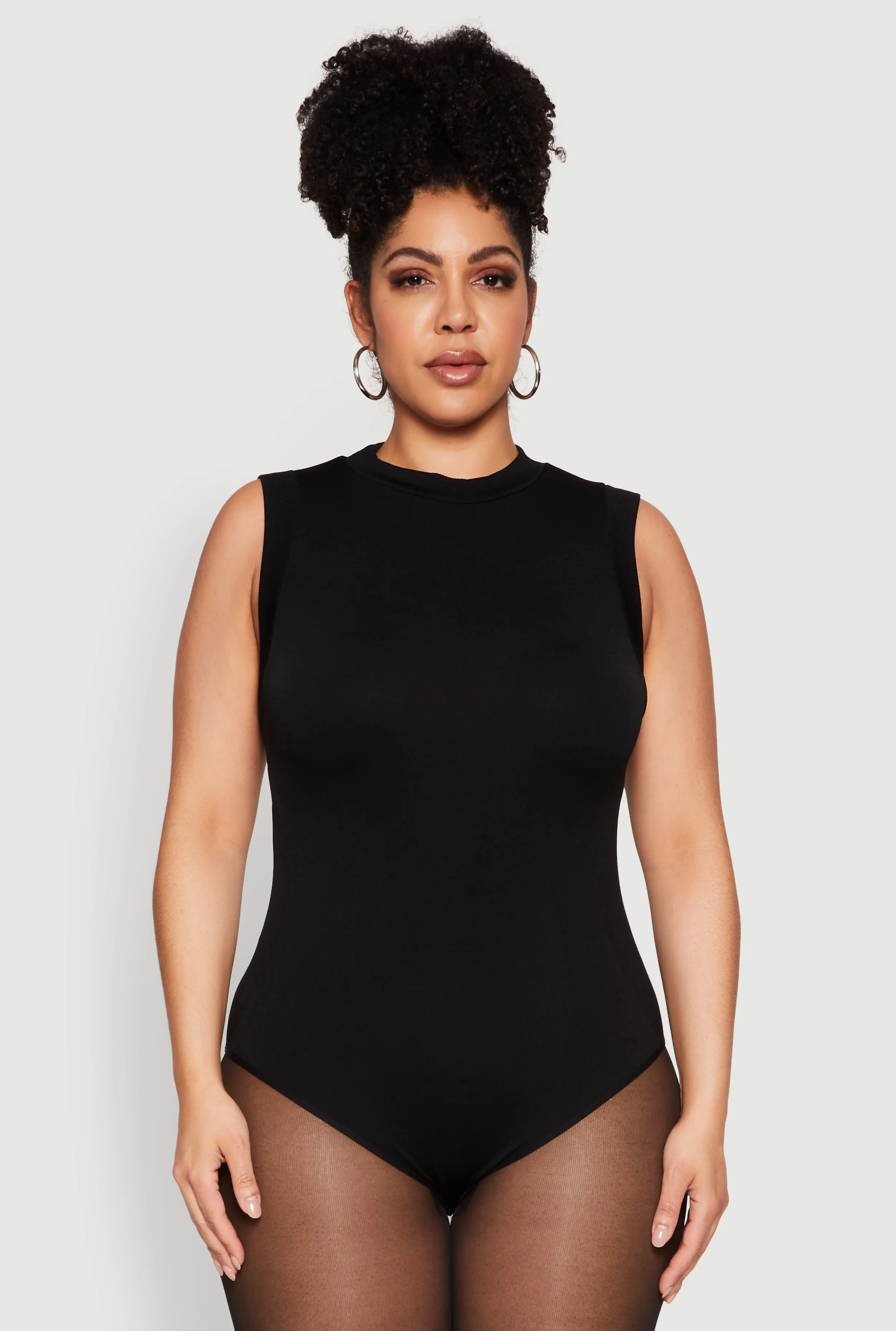 Plus Size Seamless Mock Neck Sleeveless Bodysuit sold by Rainbow product image thumbnail 2