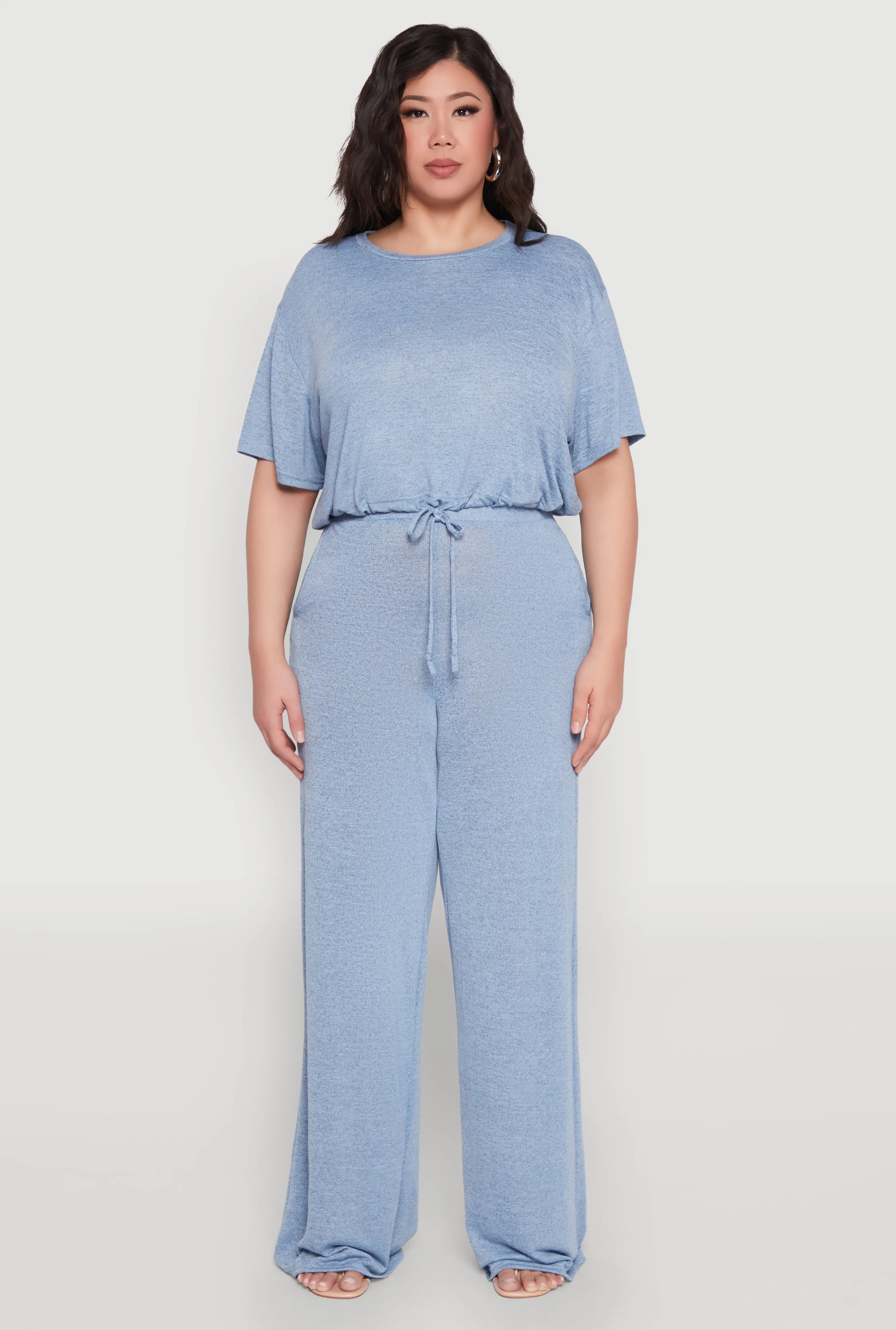 Plus Size Daisy Brushed Knit Drawstring Hem Tee sold by Rainbow product image thumbnail 3