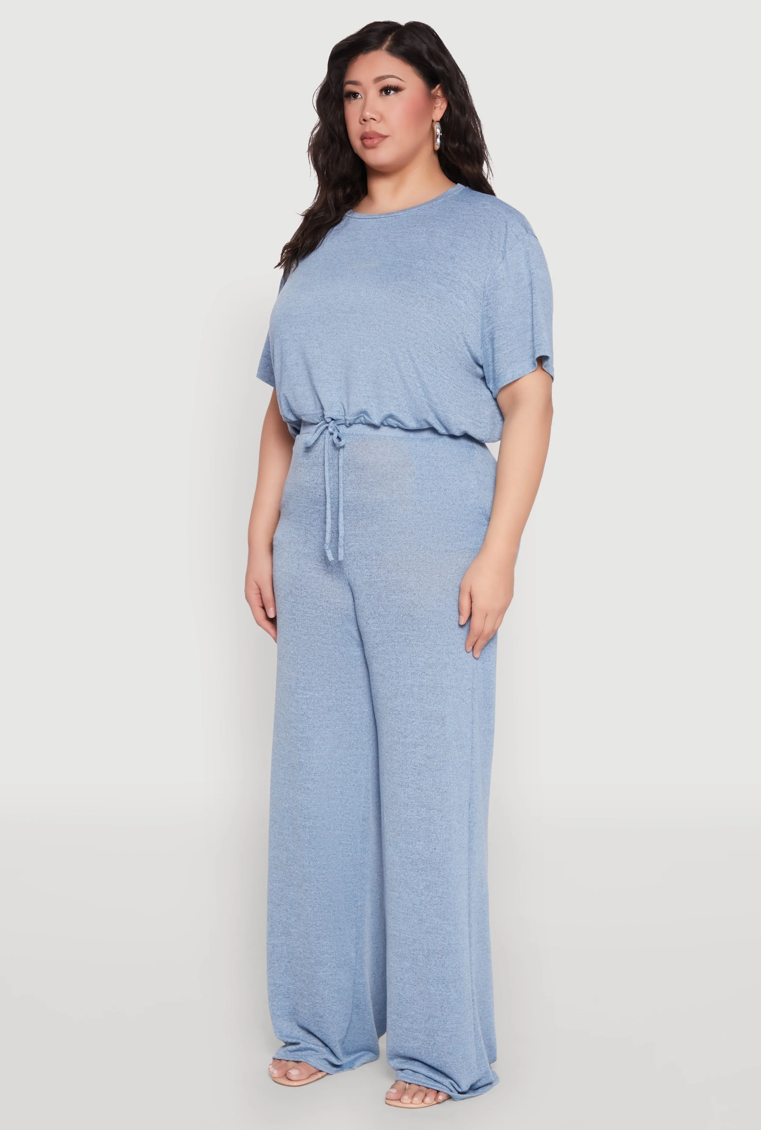 Plus Size Daisy Brushed Knit Drawstring Hem Tee sold by Rainbow product image thumbnail 5