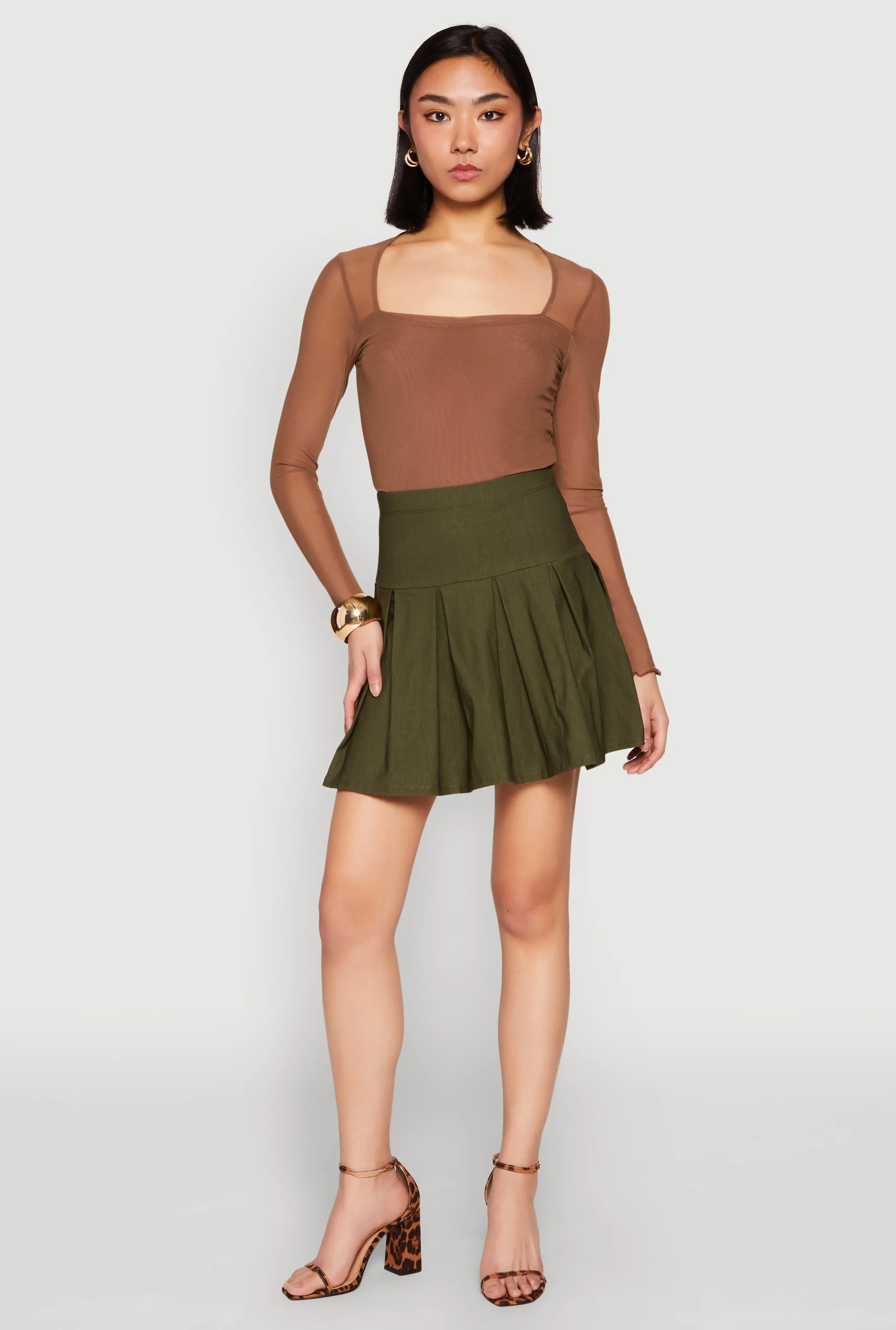 High Waisted Mini Pleated Skirt sold by Rainbow