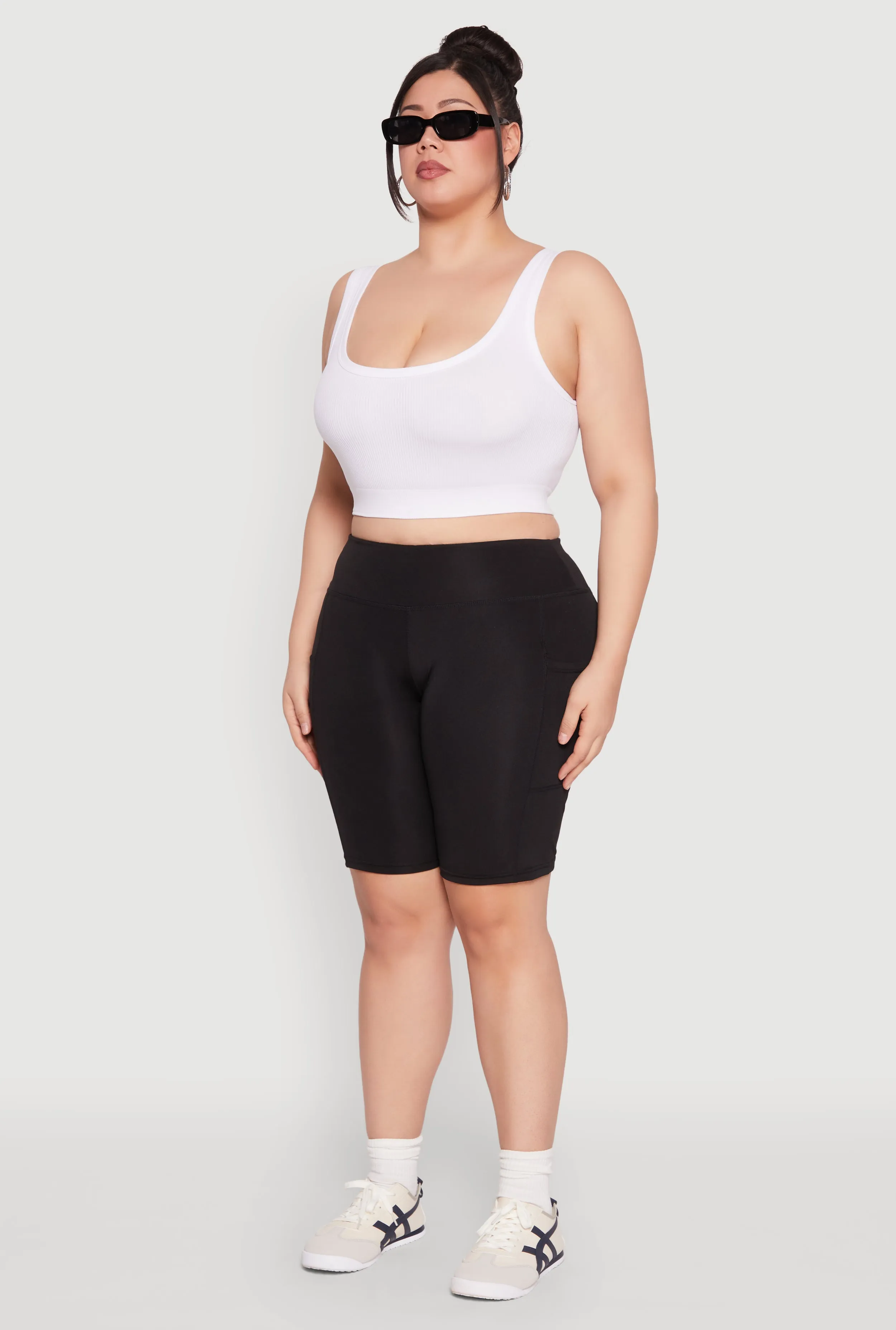 Plus Size Cell Phone Pocket Biker Shorts sold by Rainbow product image thumbnail 3