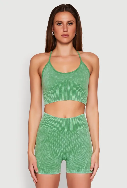 Seamless Ribbed Knit Sports Bra sold by Rainbow