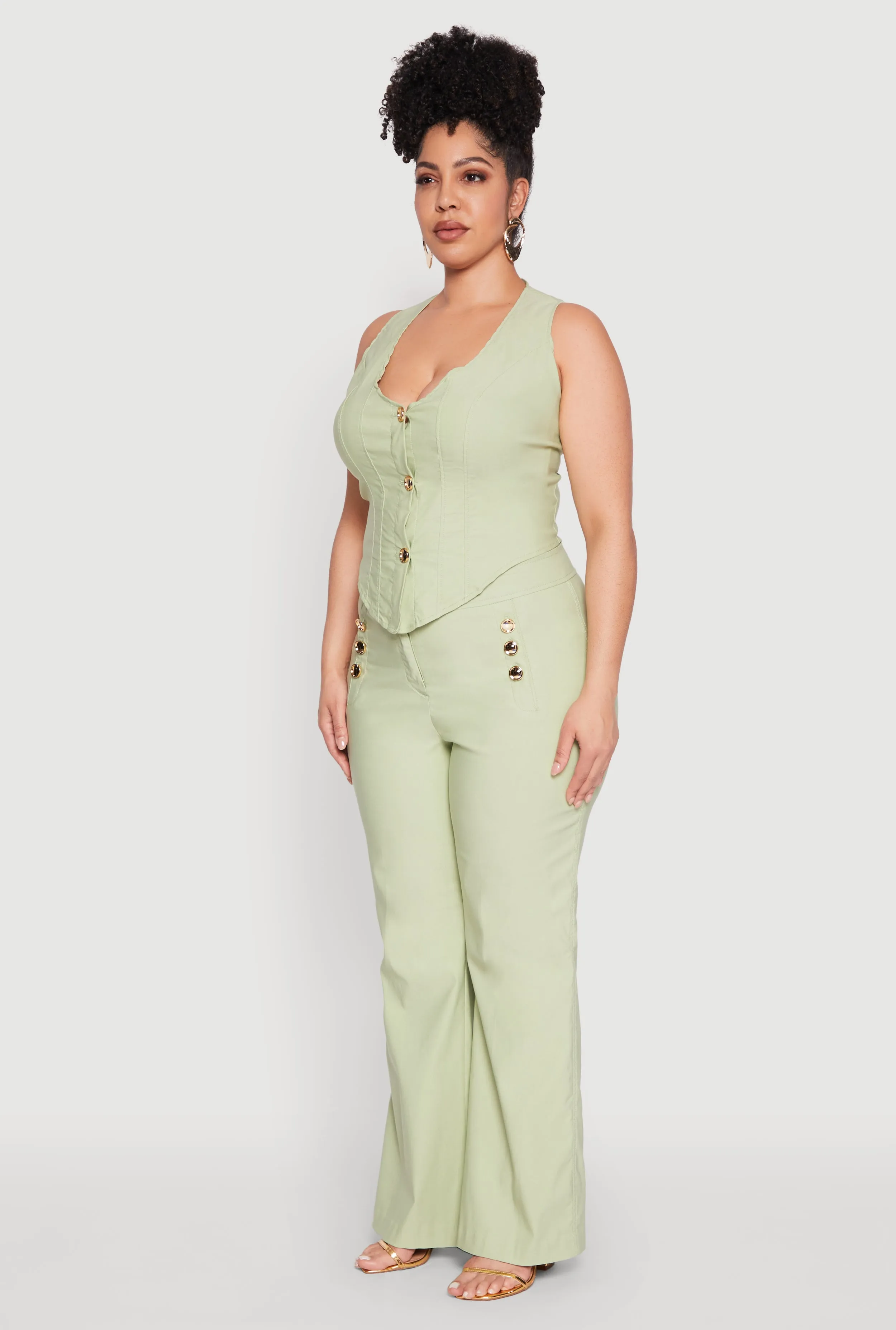 Plus Size Cropped Corset Detail Vest sold by Rainbow product image thumbnail 5