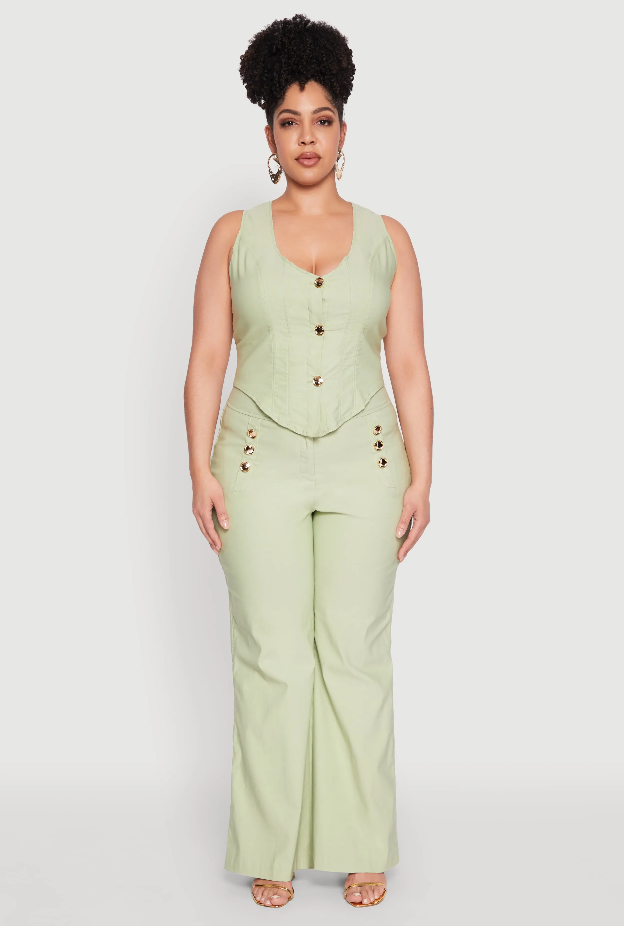 Plus Size Cropped Corset Detail Vest sold by Rainbow product image thumbnail 3