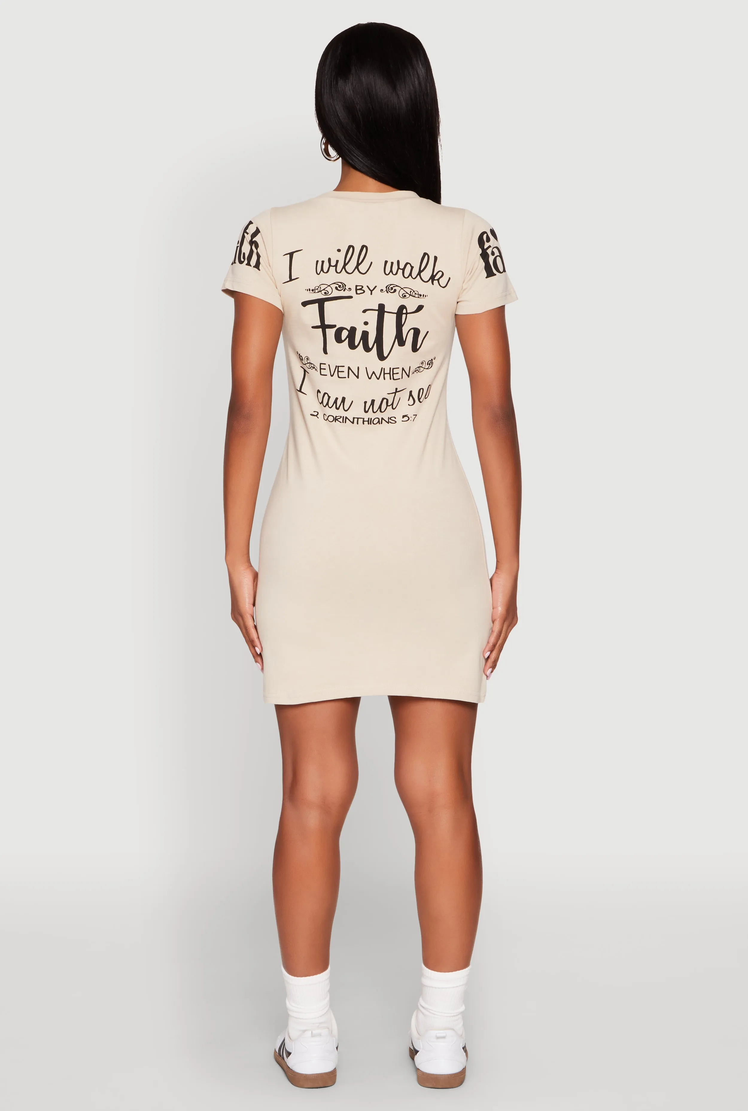 Sequin Walk By Faith Not By Sight T Shirt Dress sold by Rainbow product image thumbnail 5