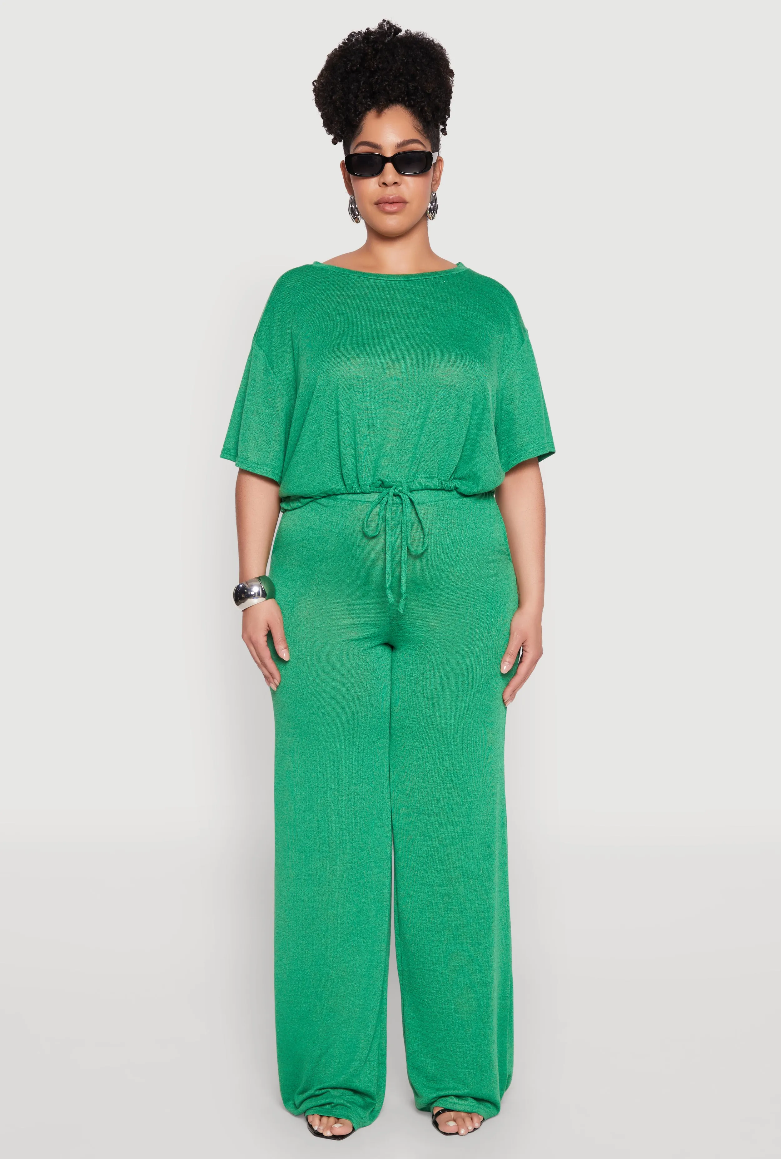 Plus Size Daisy Brushed Knit Drawstring Hem Tee sold by Rainbow product image thumbnail 3