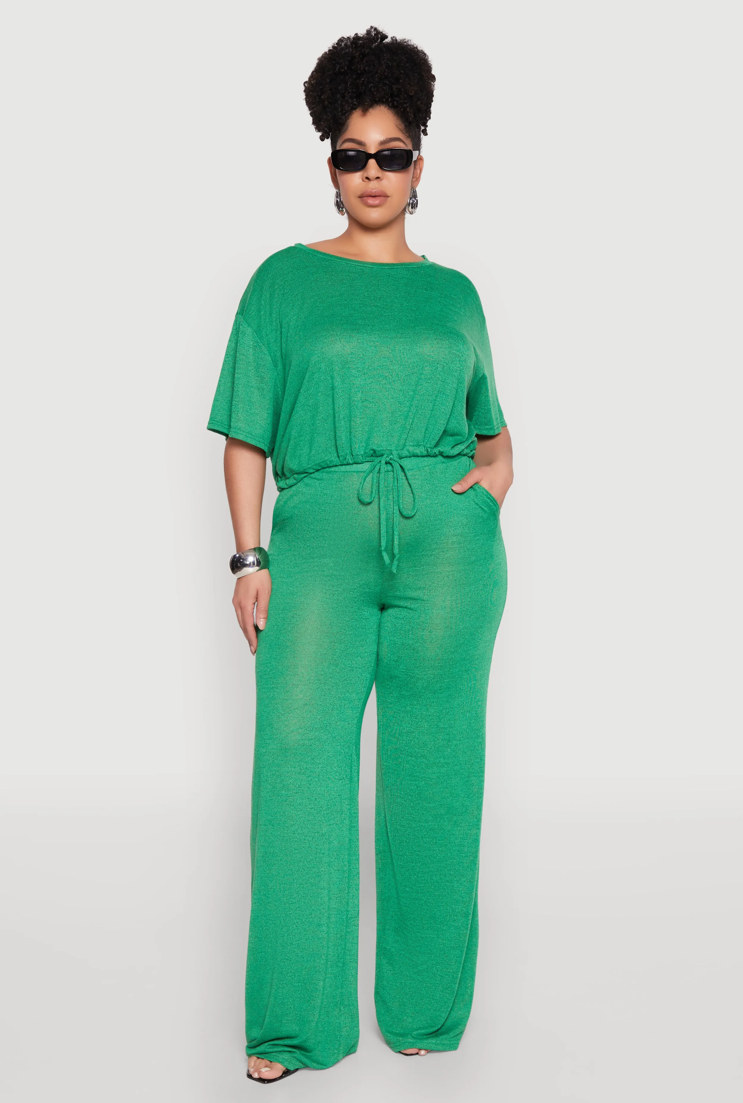 Plus Size Daisy Brushed Knit Drawstring Hem Tee sold by Rainbow product image thumbnail 2