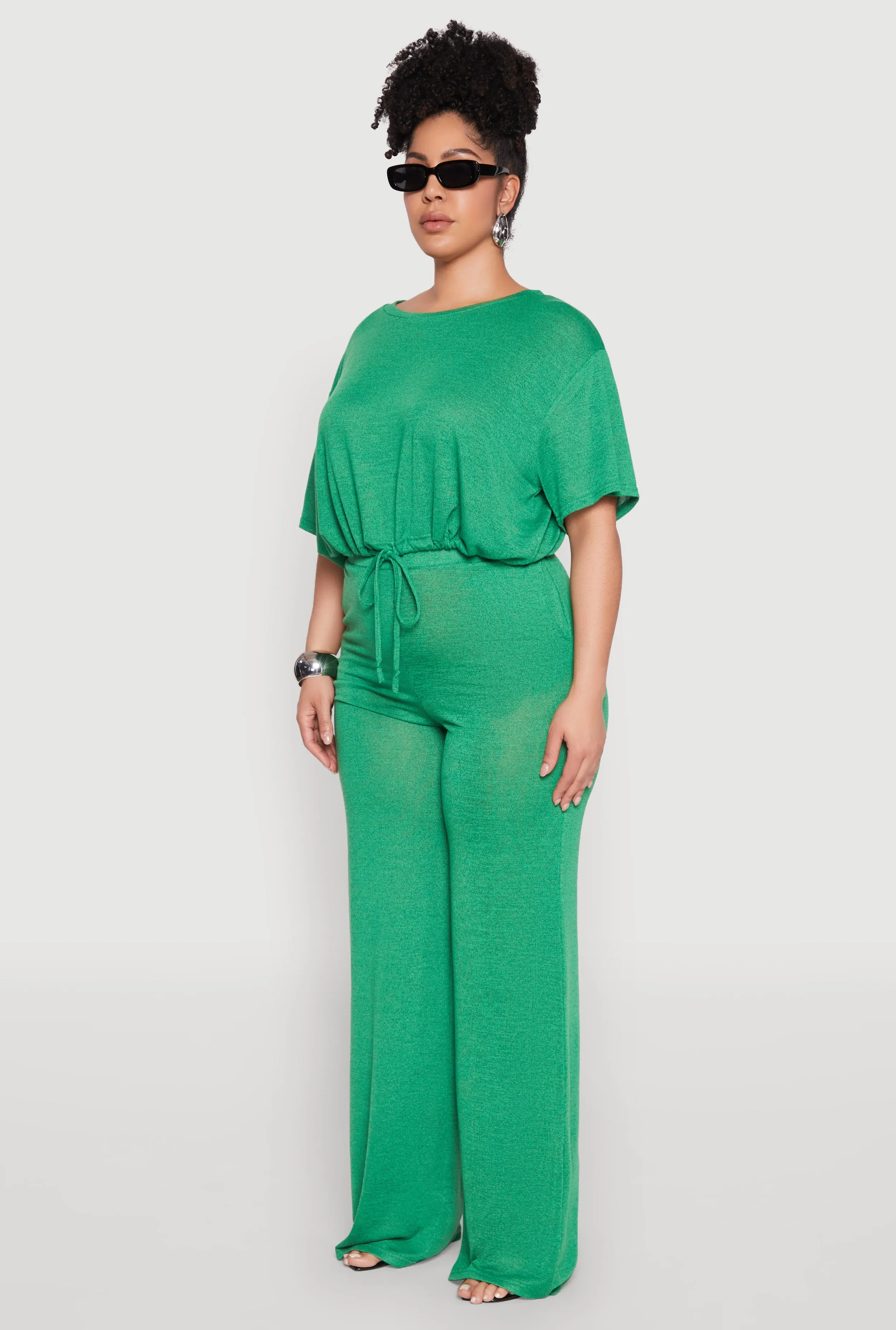 Plus Size Daisy Brushed Knit Drawstring Hem Tee sold by Rainbow product image thumbnail 5