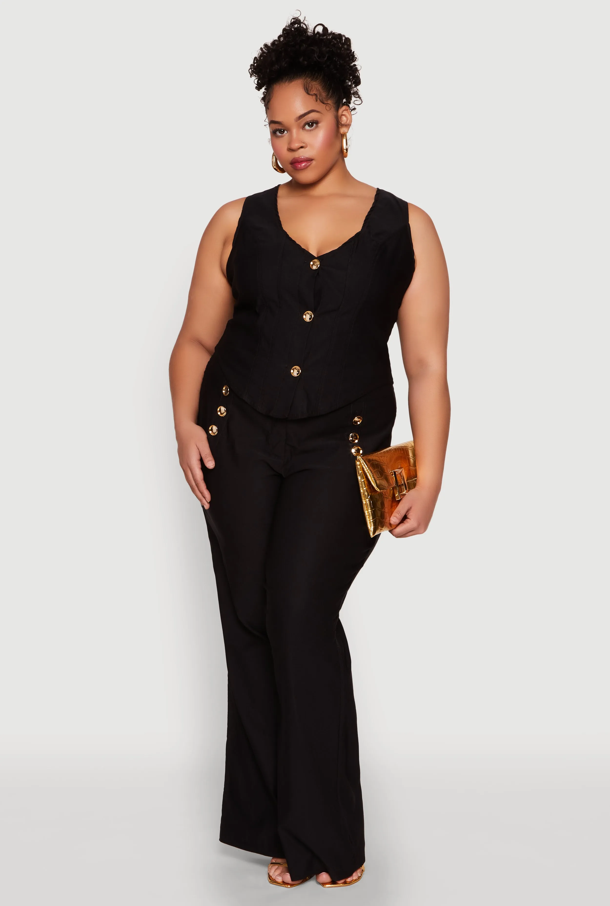 Plus Size Cropped Corset Detail Vest sold by Rainbow product image thumbnail 3