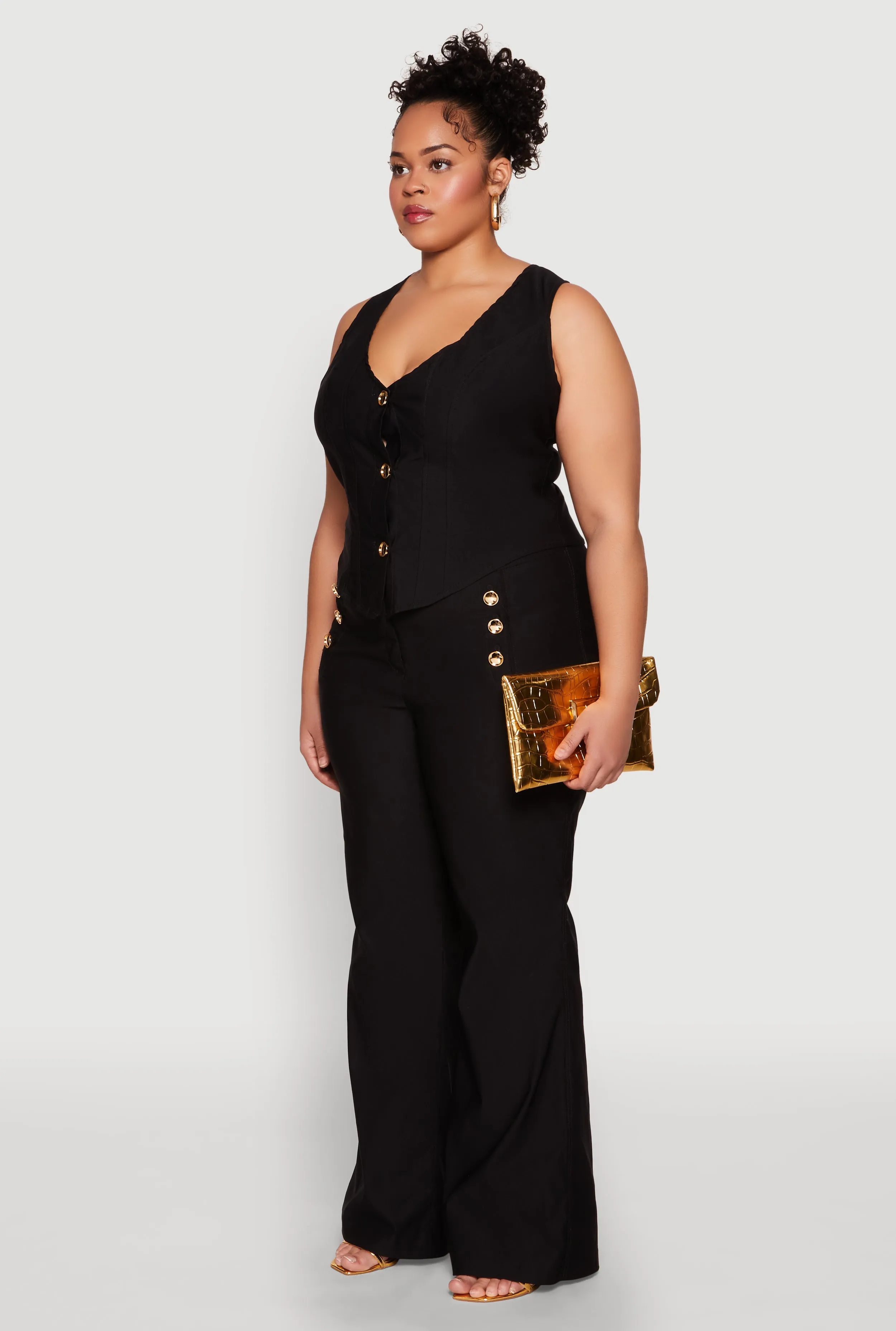 Plus Size Cropped Corset Detail Vest sold by Rainbow product image thumbnail 5